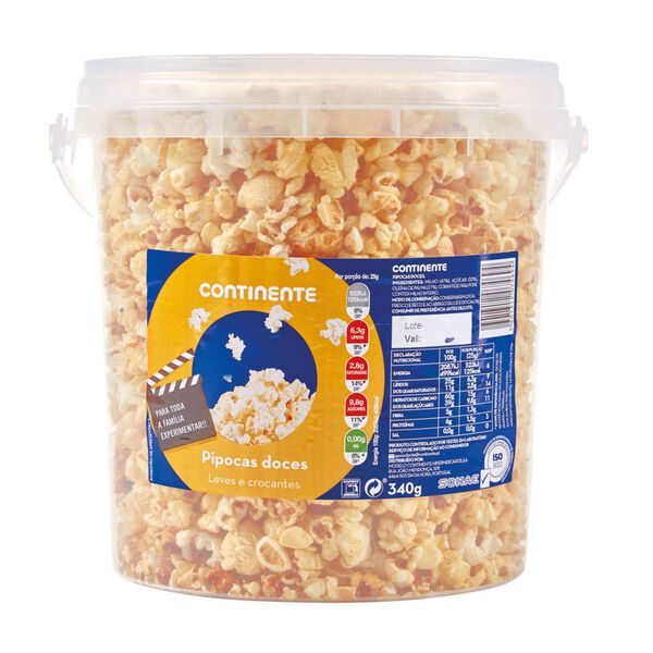 Pipocas Doces Balde Continente