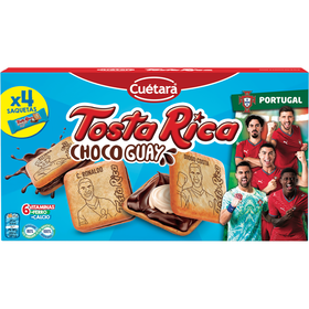 Bolachas com Recheio de Leite e Cacau Tosta Rica Choco Guay Cu&eacute;tara
