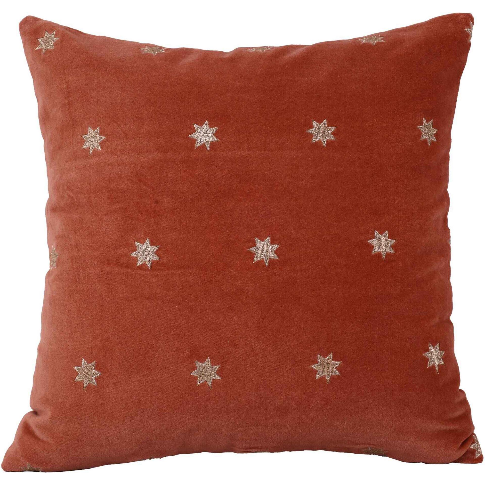 Almofada 45x45cm Veludo Estrelas Vermelha