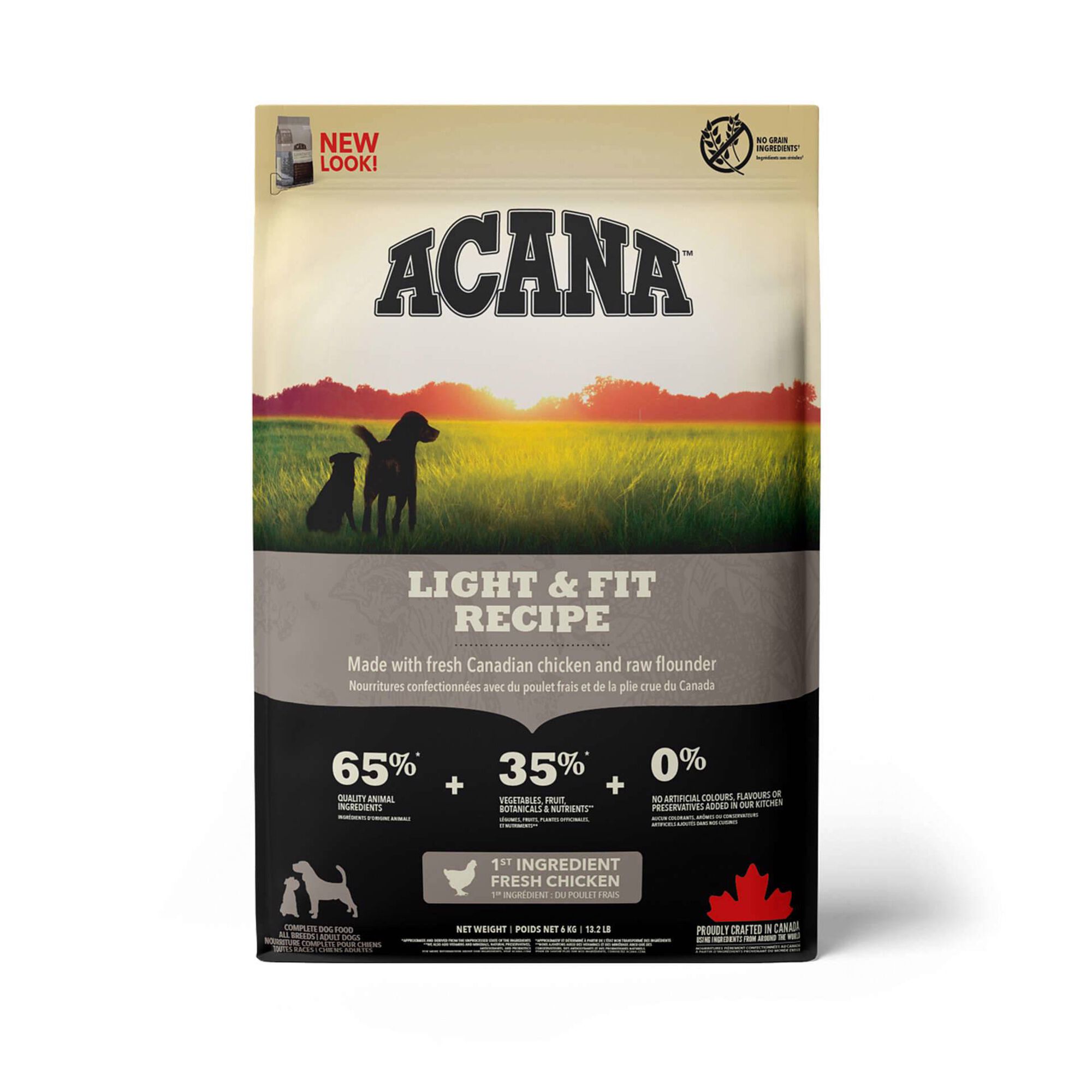 Ra&ccedil;&atilde;o para C&atilde;o Light e Fit Recipe Acana