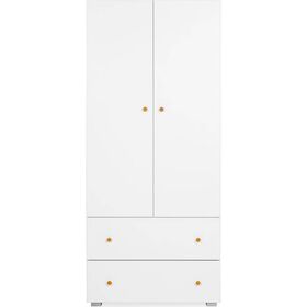 Roupeiro 2 Portas e 2 Gavetas 80x183x52cm Branco Karolina