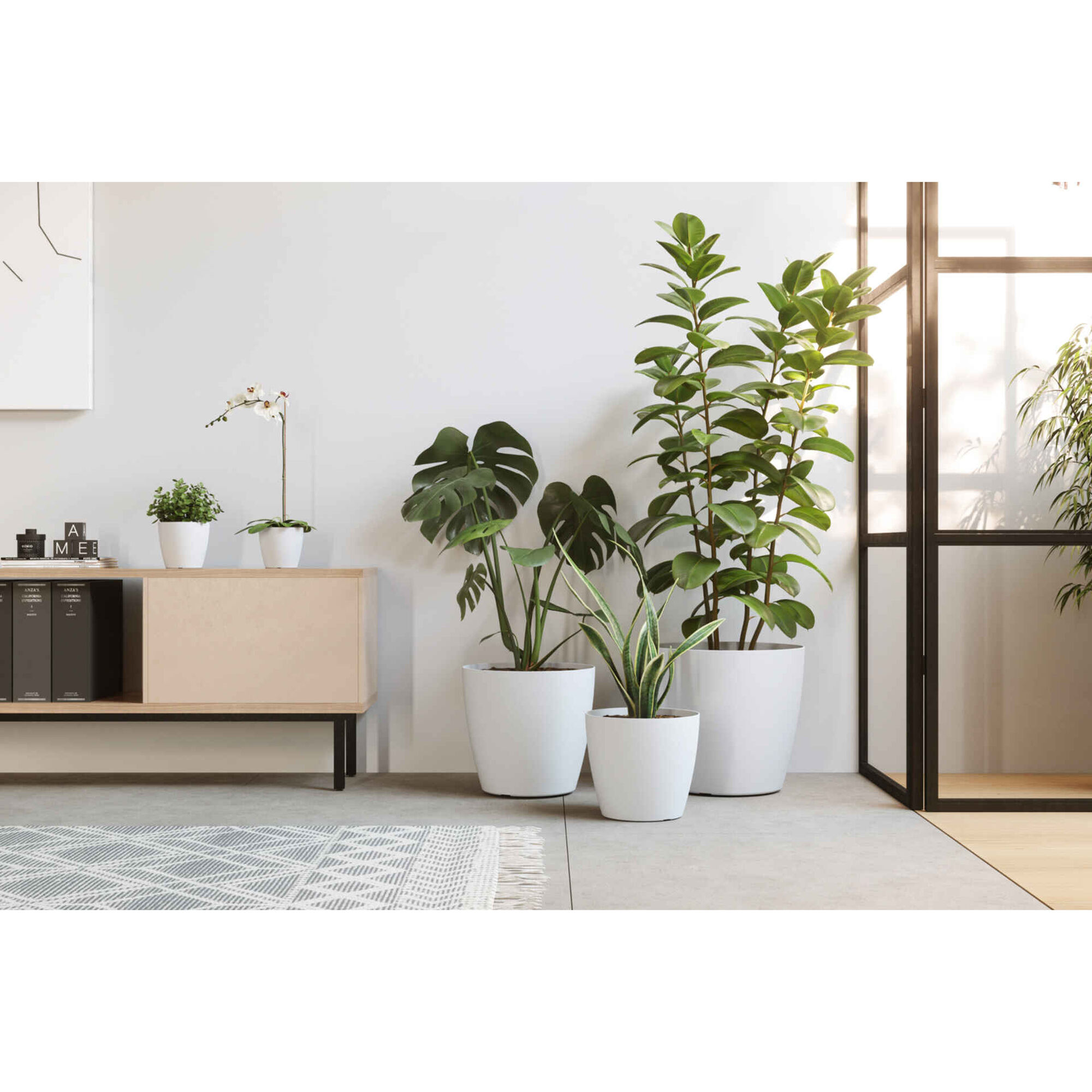 Vaso Redondo Plástico 16cm Branco Mate