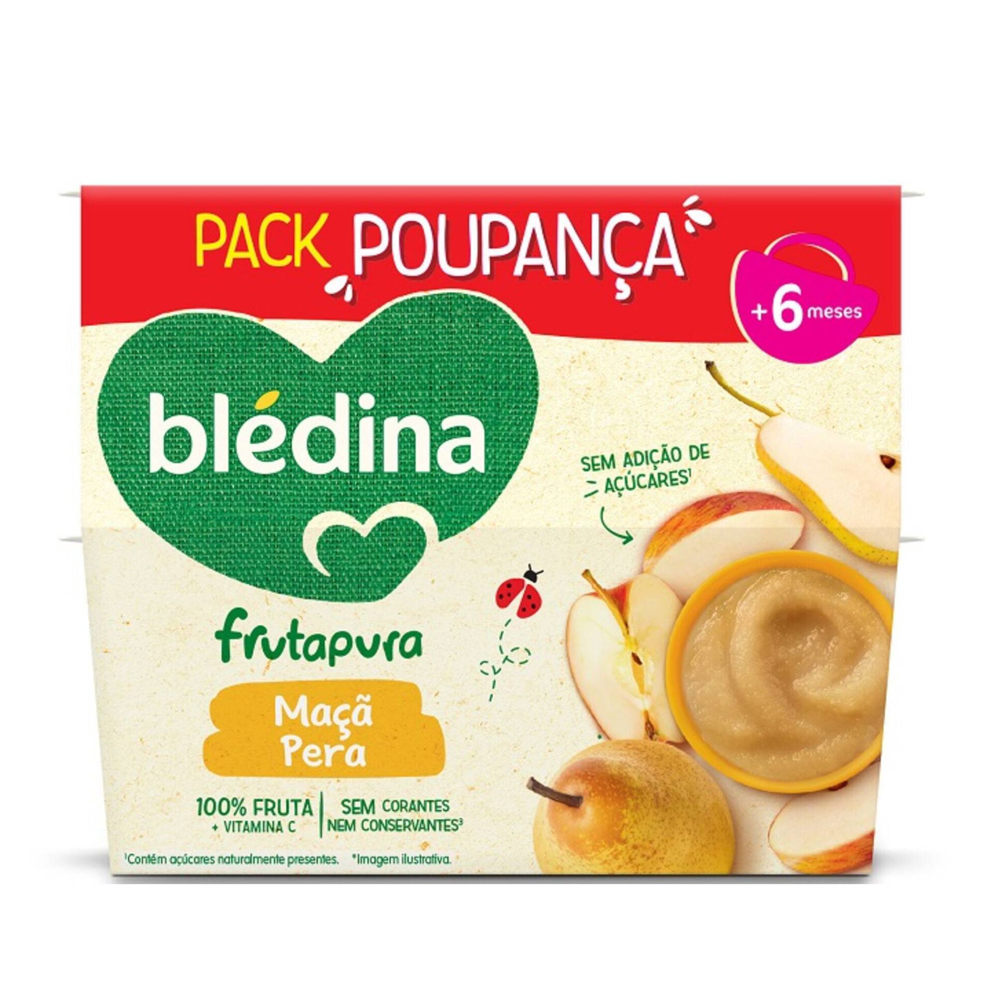 Pack Puré de Fruta Maçã e Pera +6M