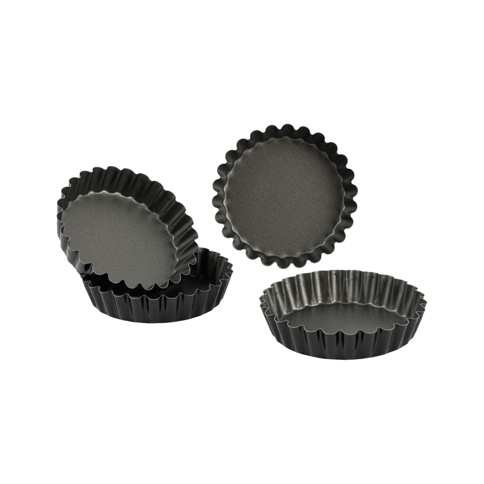 Conjunto 4 Mini Tarteletes Aço Carbono 10cm Preto Chefe