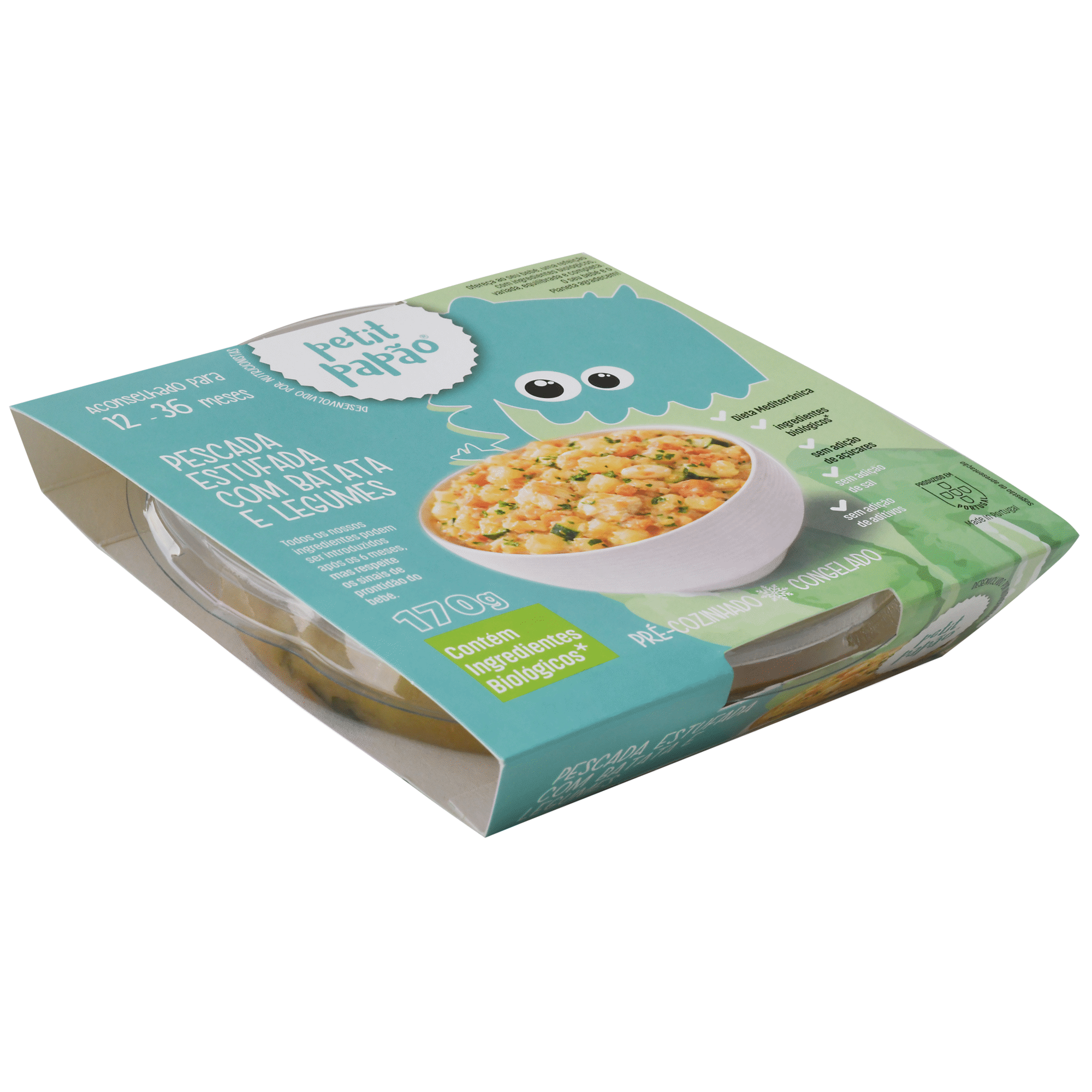 Pescada Estufada com Bata e Legumes +12M Petit Pap&atilde;o
