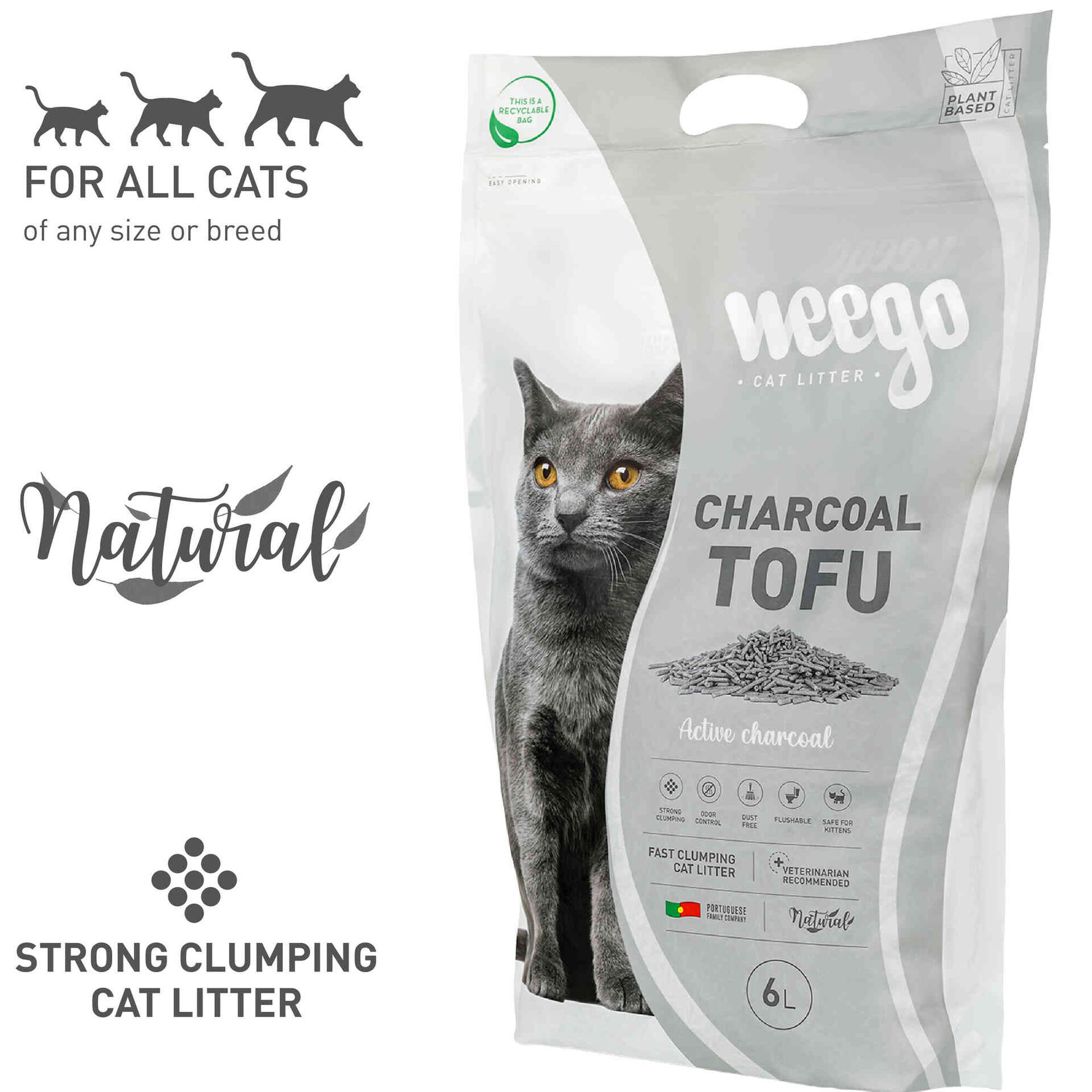 Areia Aglomerante Charcoal Tofu Weego