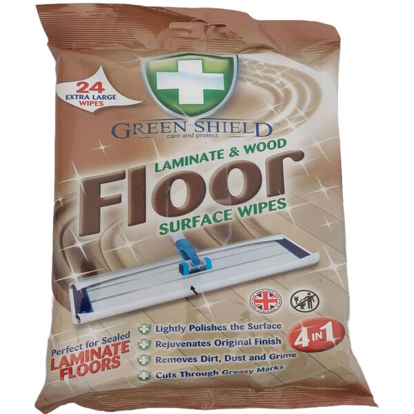 Toalhitas de Limpeza de Chão de Madeira Green Shield