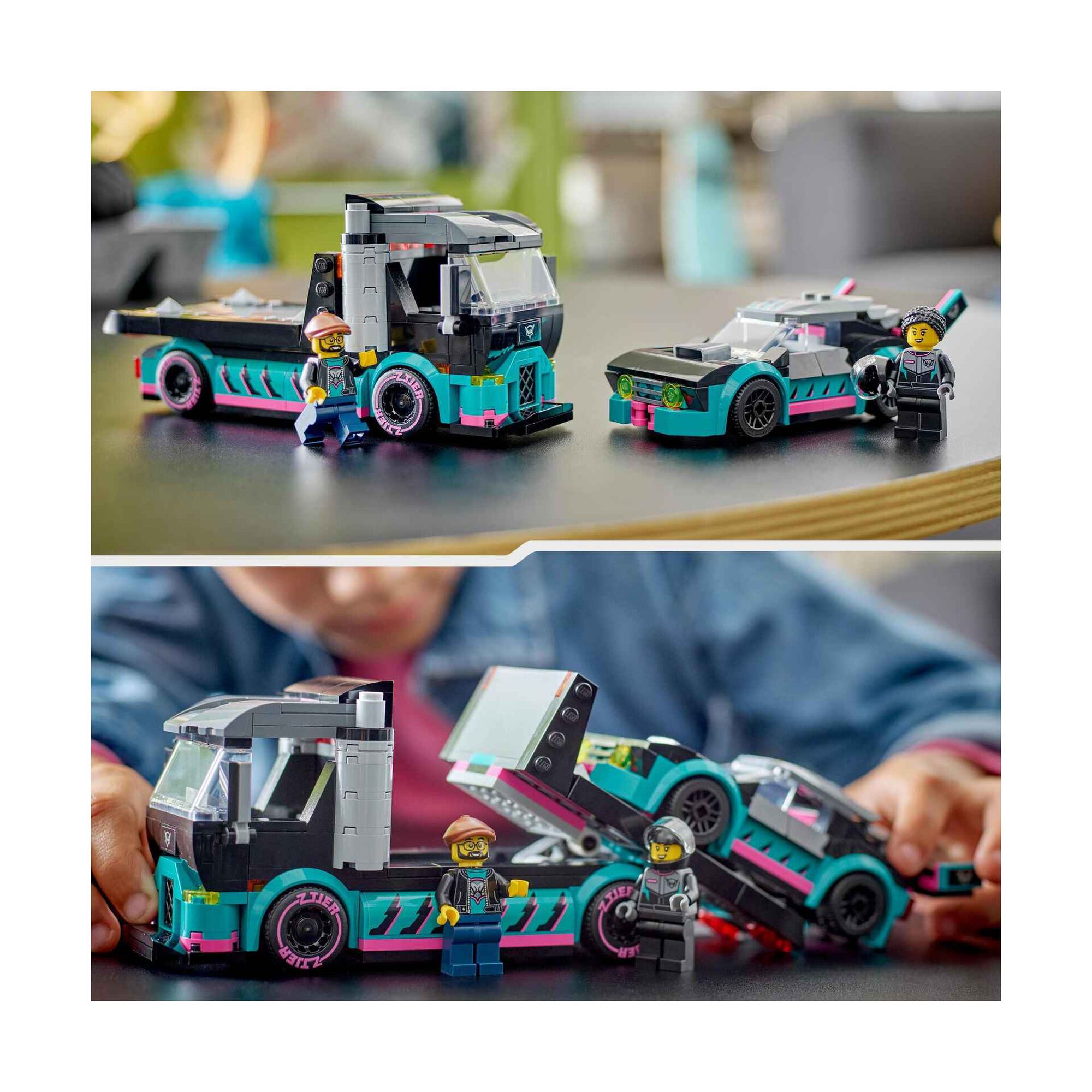 Carro de Corrida e Camião de Transporte de Carros - 60406 Carro de Corrida e Camião de Transporte de Carros - 60406