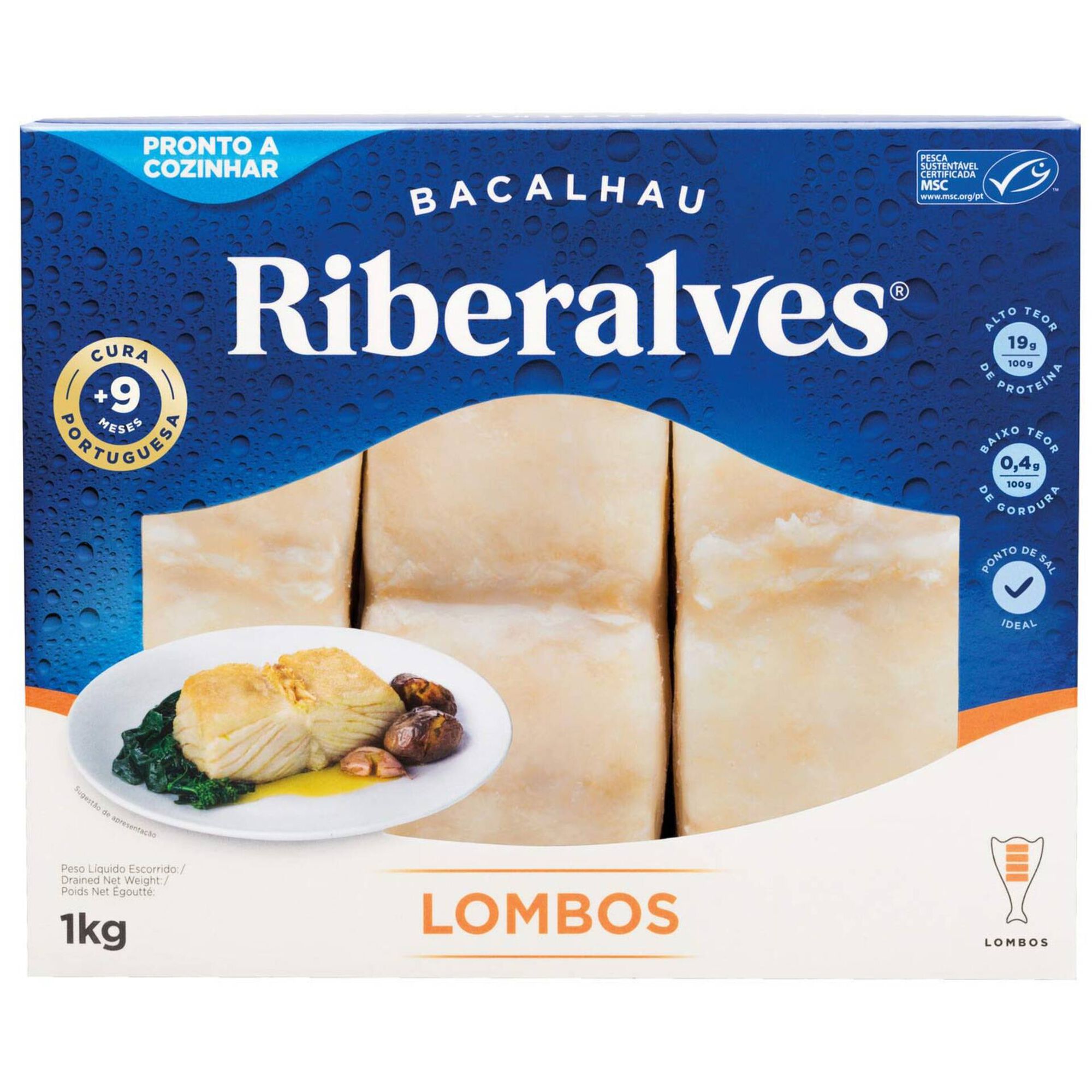 Lombos de Bacalhau 9 Meses de Cura MSC Ultracongelados