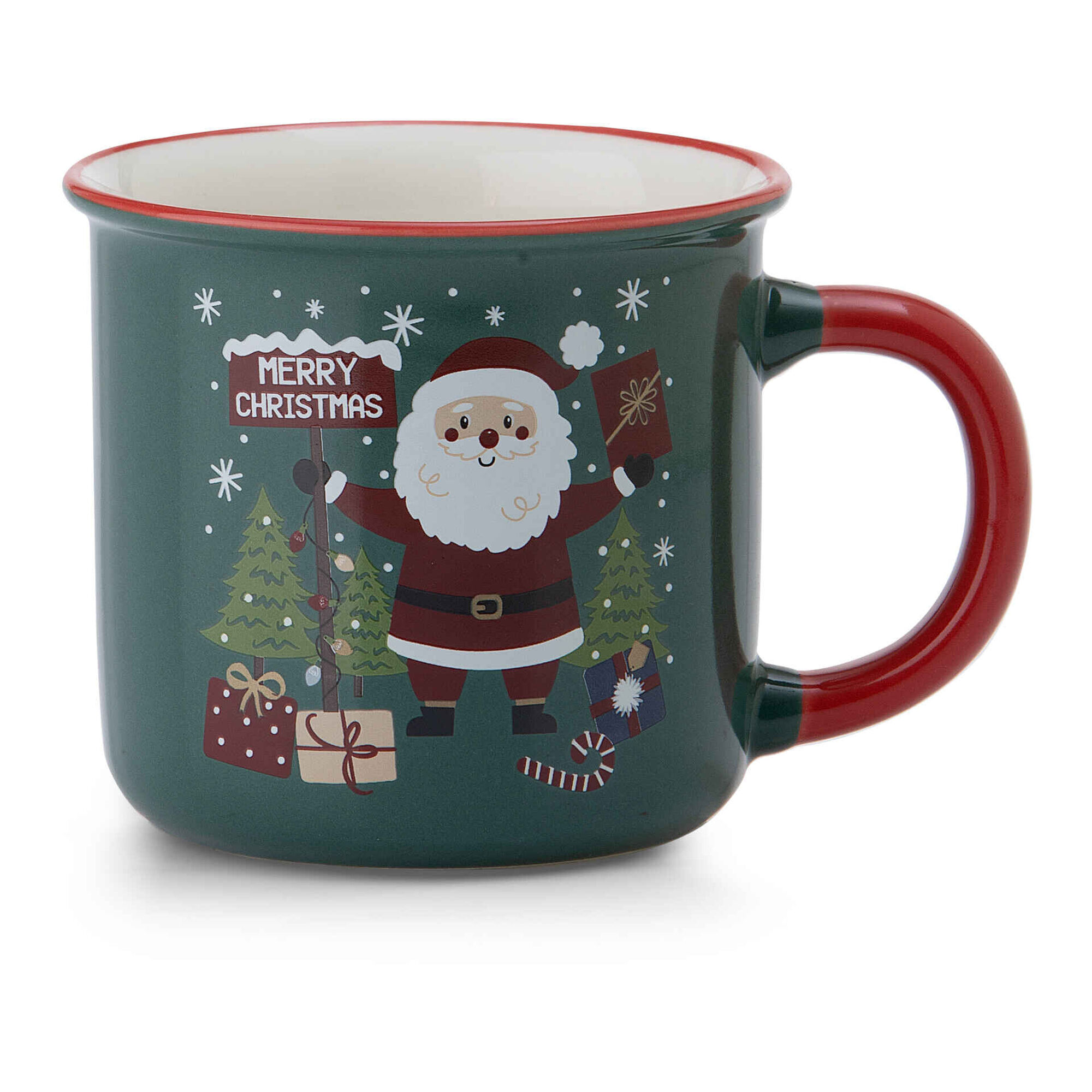 Caneca Vintage Verde Pai Natal Presentes