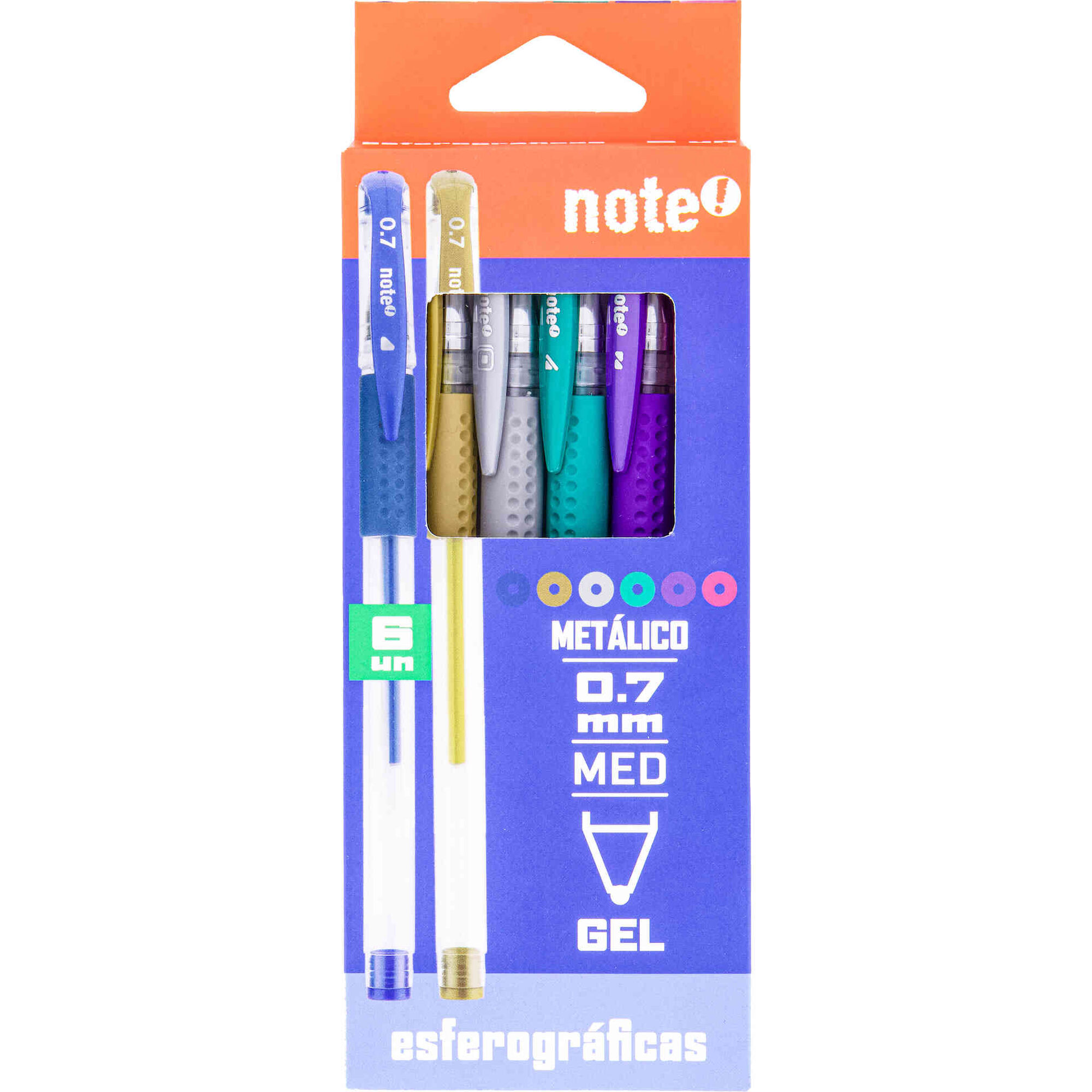 Conjunto 6 Canetas de Tinta Gel Met&aacute;licas Note!