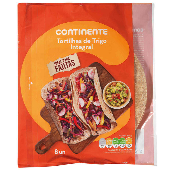 Tortilhas de Trigo Integral Continente