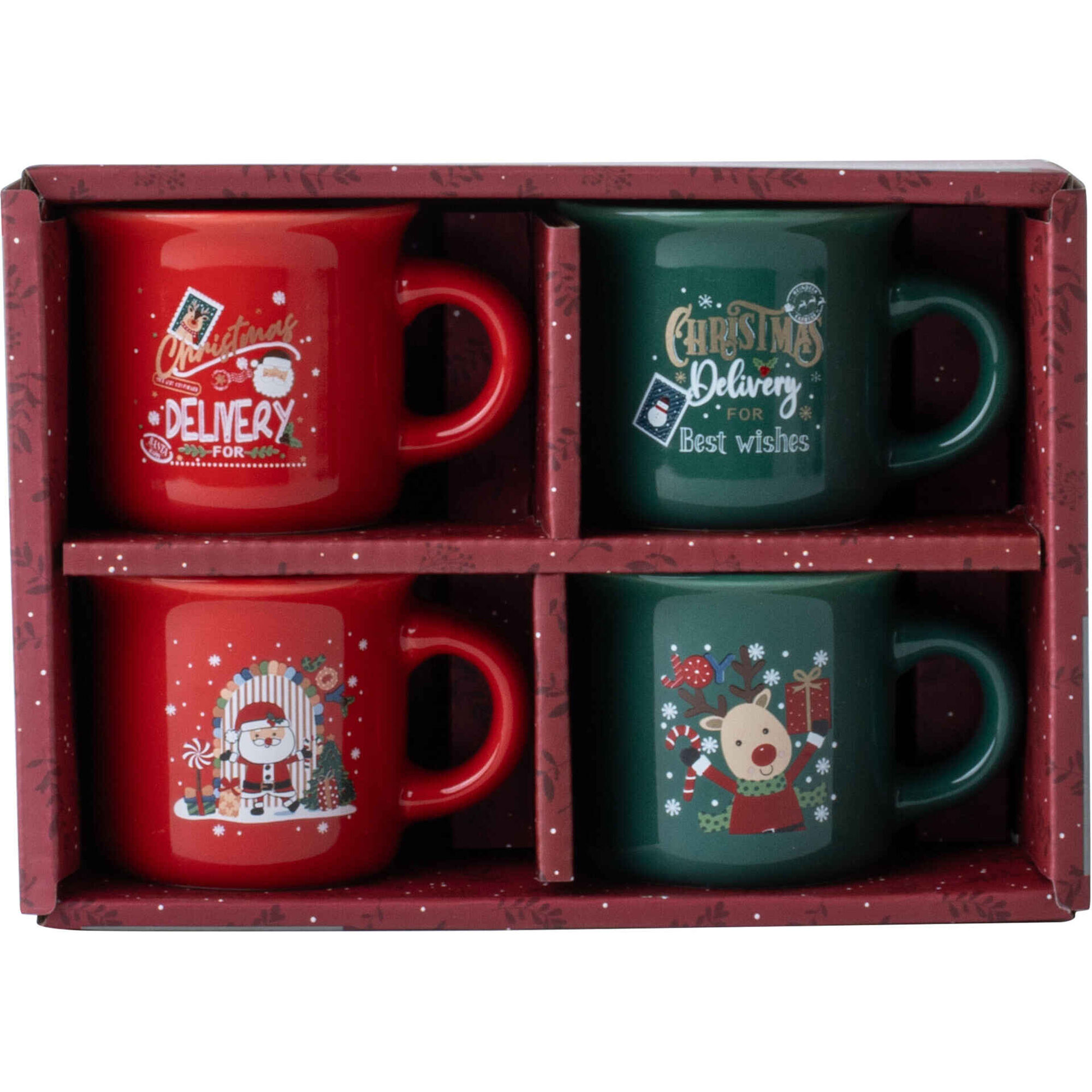 Conjunto 4 Ch&aacute;venas 75ml Natal Kasa