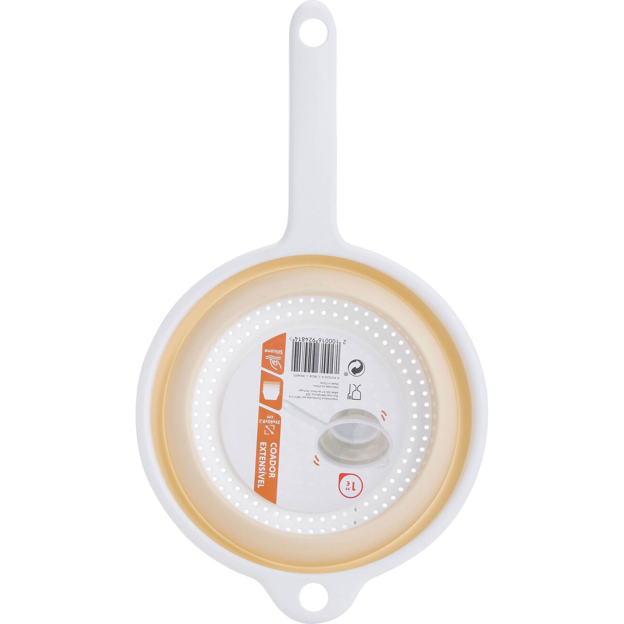 Coador Extens&iacute;vel Silicone Bege Bazar&atilde;o