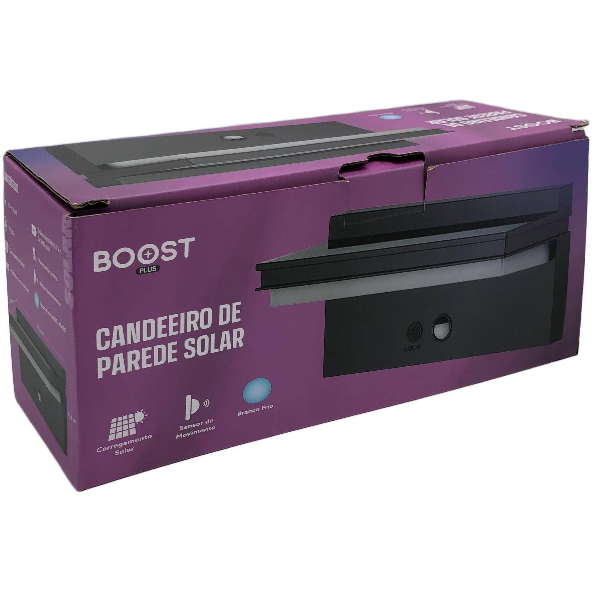 Candeeiro de Parede Solar com Sensor Preto Boost