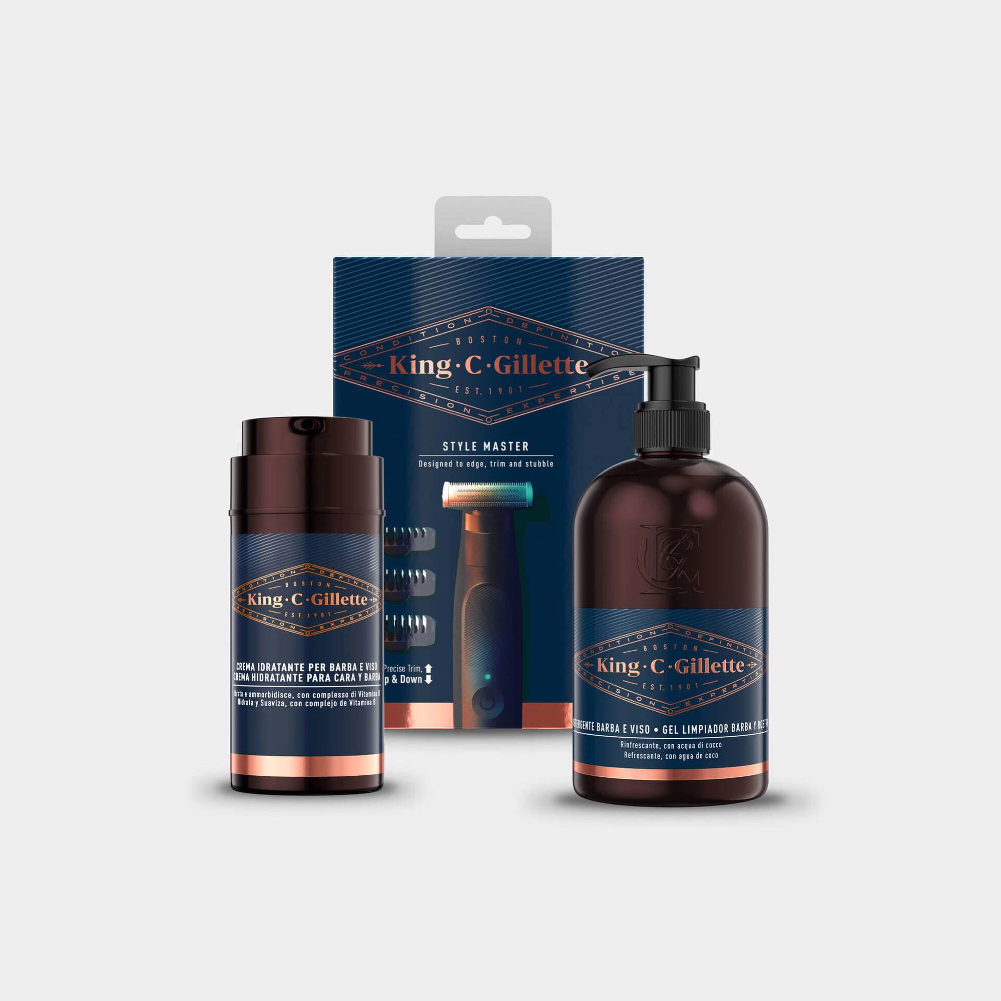 Máquina de Barbear + Creme e Gel de Limpeza Rosto King C