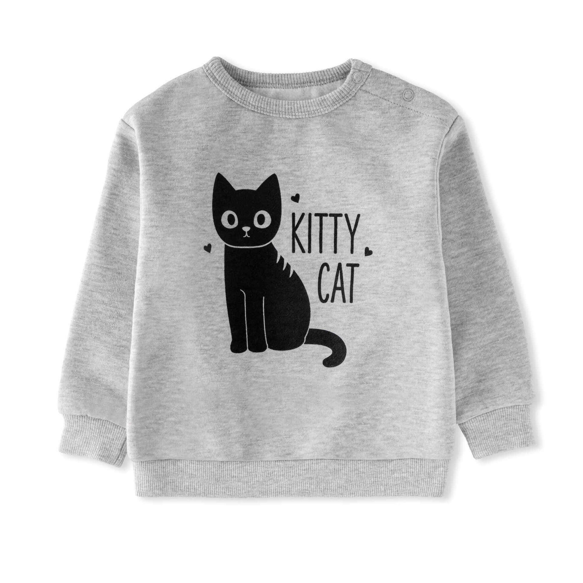 Sweatshirt Kitty Cat Azul Forte 18 - 24 Meses Bebé Menina