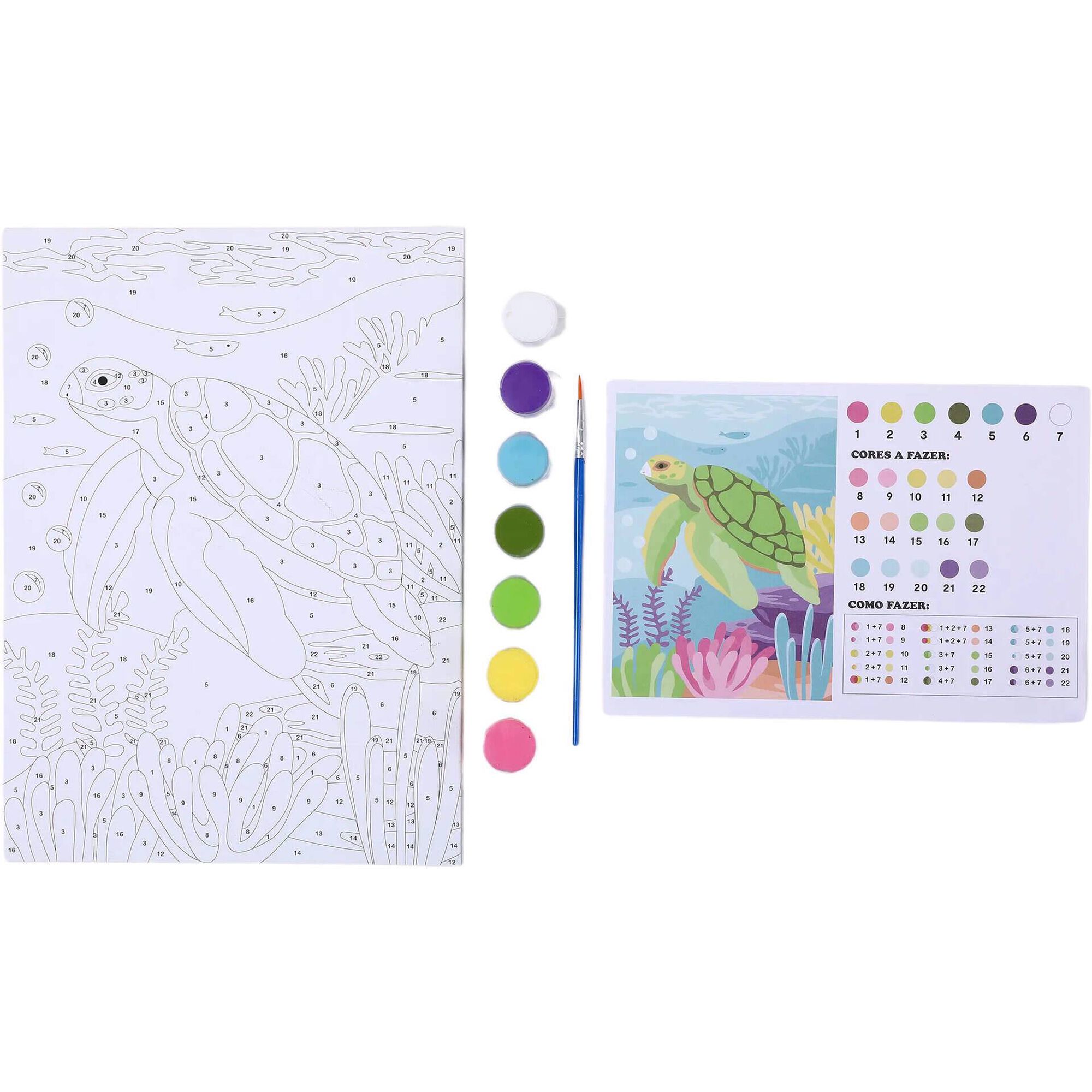 Kit de  por N&uacute;meros com Aguarelas (v&aacute;rios modelos) Pintura