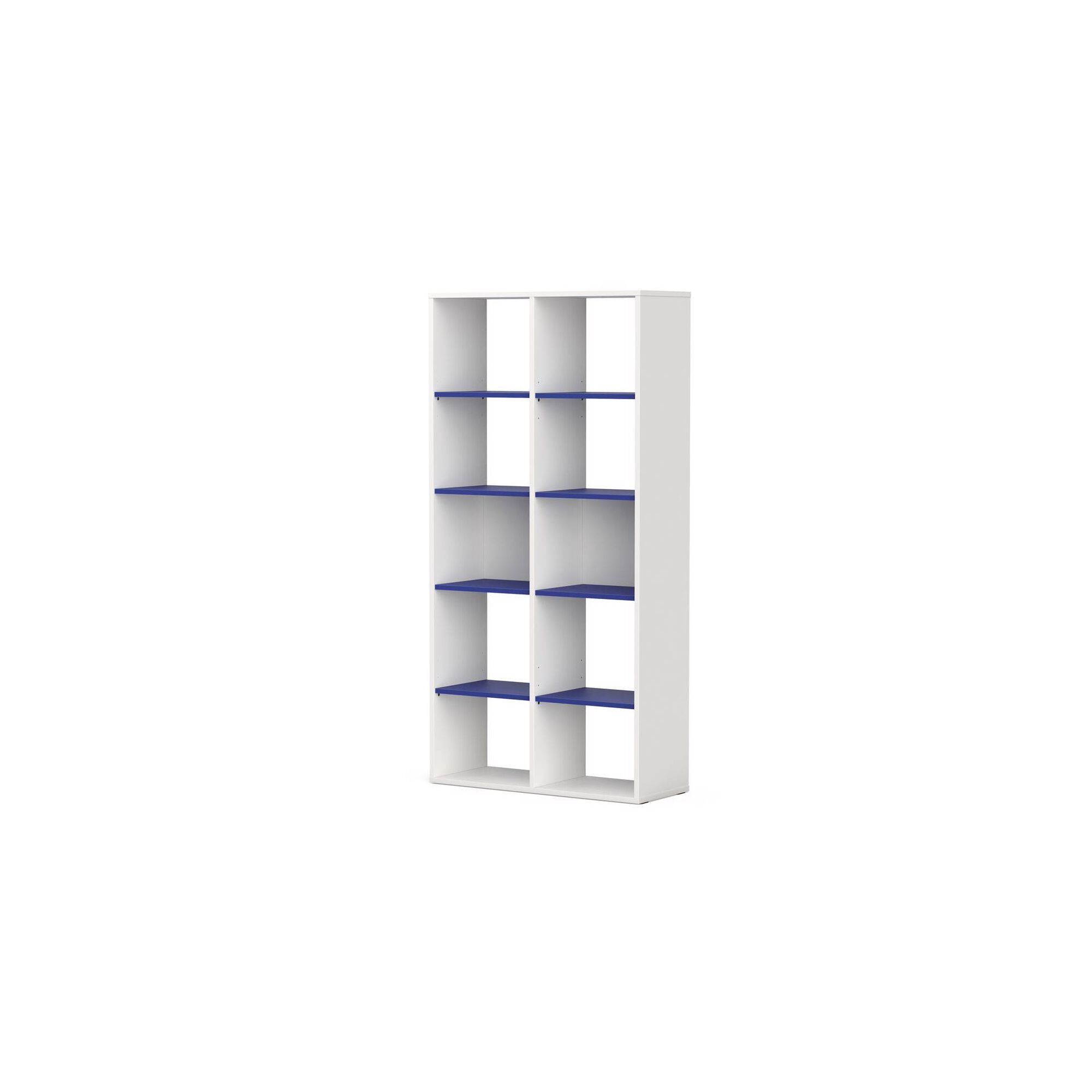 Estante 90x35x180 Branco e Azul Play