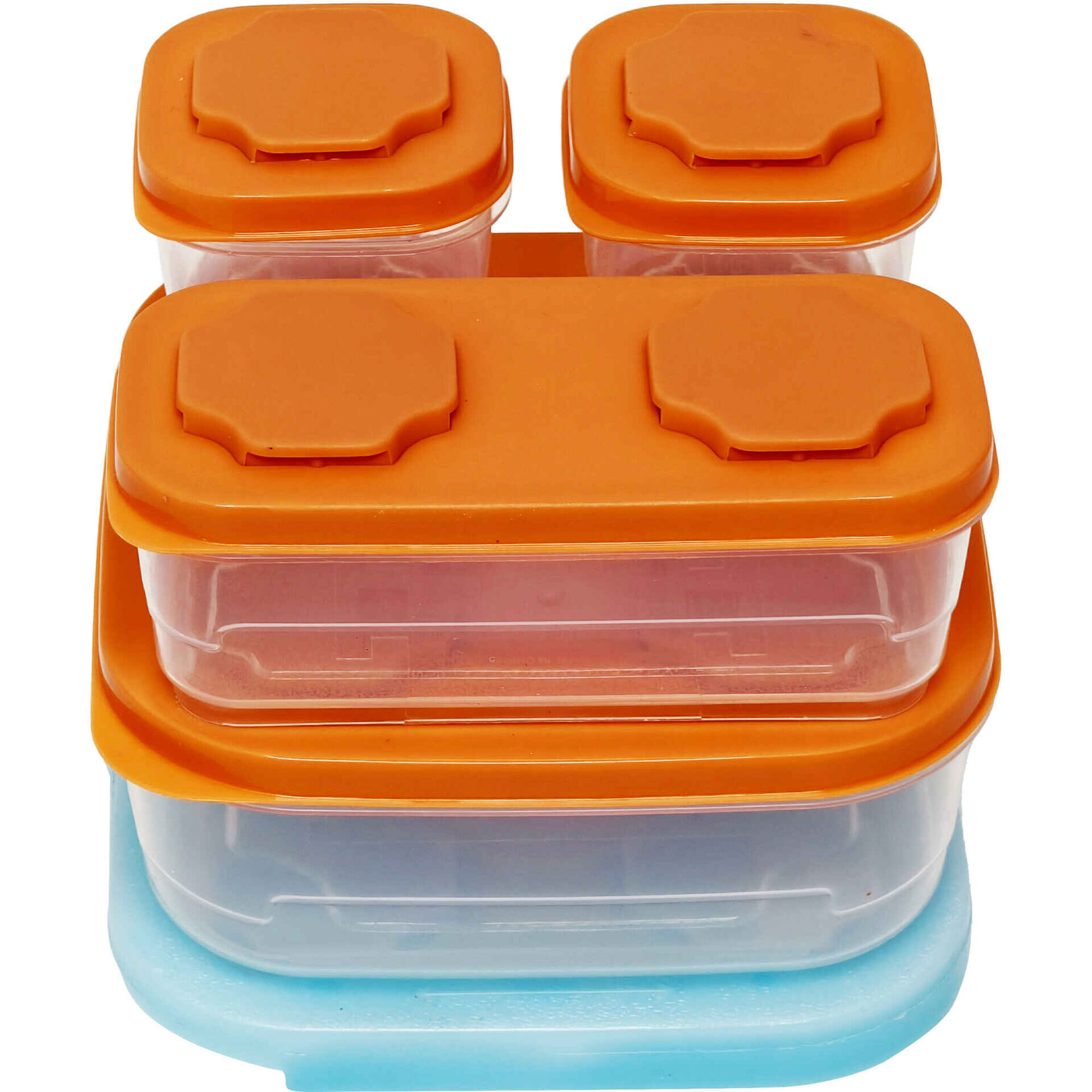 Conjunto 4 Caixas Herm&eacute;ticas com Cuvete Laranja Kasa