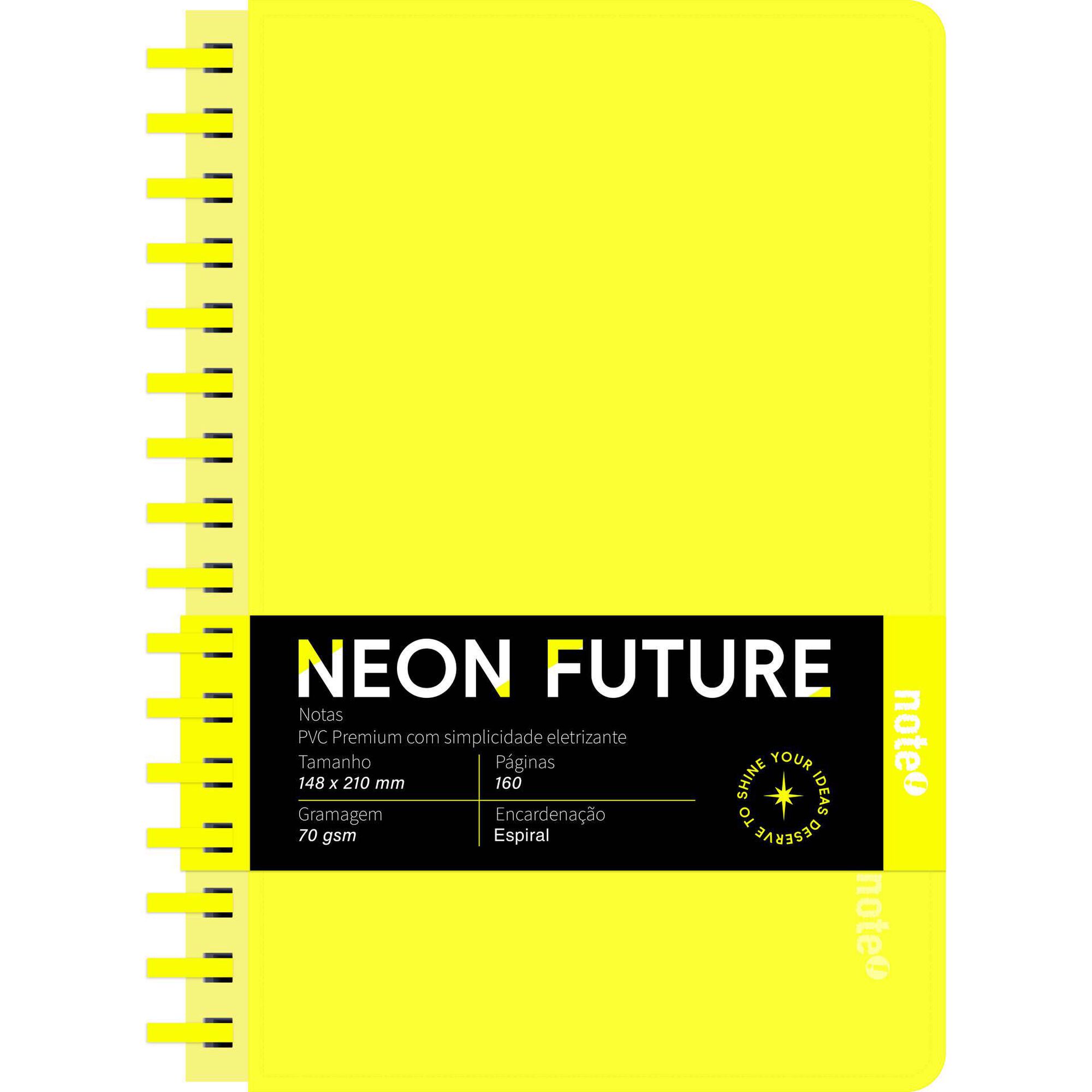 Caderno A5 Neon Pautado (v&aacute;rias cores) Note!