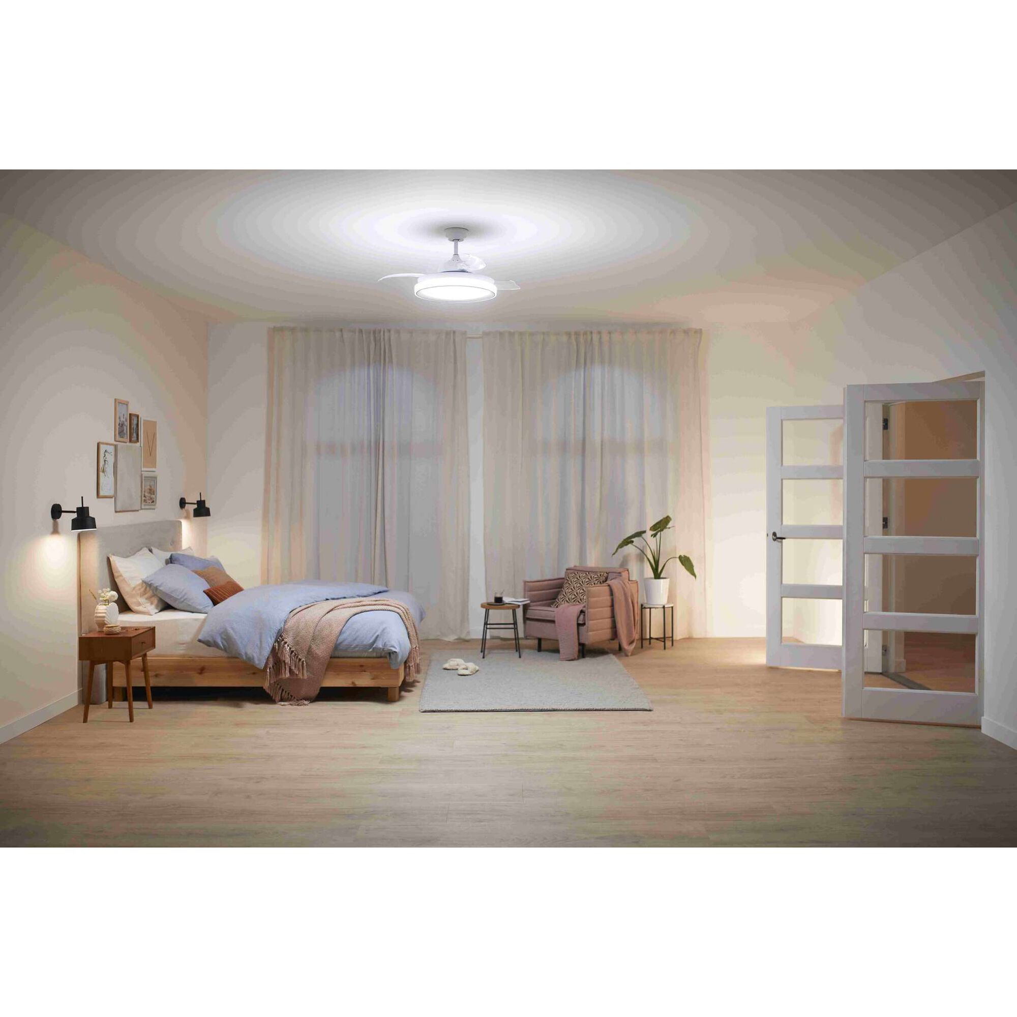 Ventoinha Teto LED com Comando 4000K 45W Branco