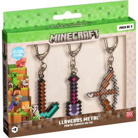 Minecraft - Pack 3 Porta-chaves (v&aacute;rios modelos)