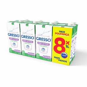 Leite UHT Meio Gordo sem Lactose Gresso