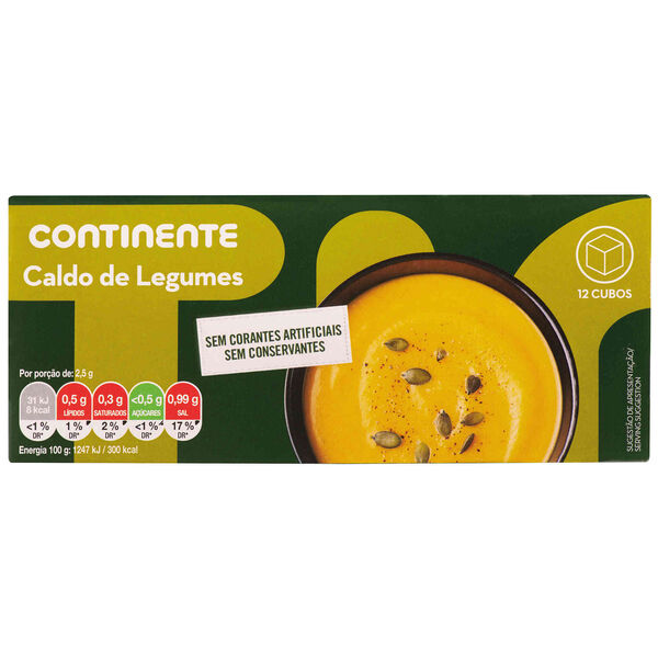 Caldo de Legumes Cubos sem Glúten Continente