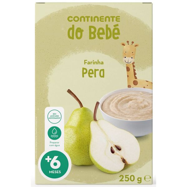 Papa Infantil Farinha Láctea Pera +6M Continente do Bebé