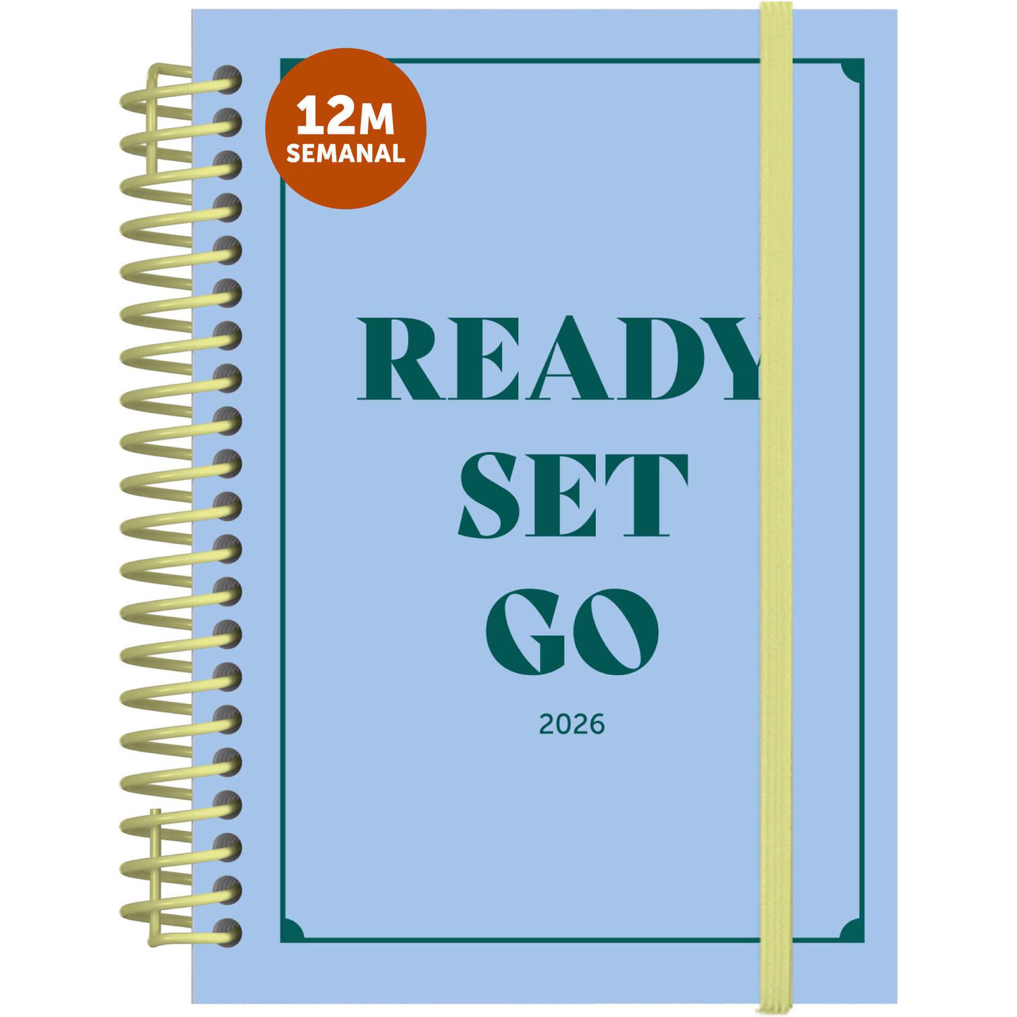 Agenda A6 2026 Espiral 12 Meses (várias cores)