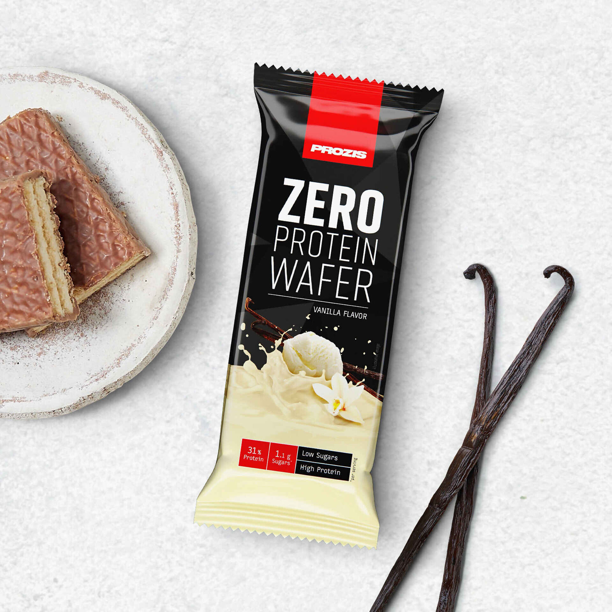 Barra Prote&iacute;na Zero Wafer Baunilha Prozis