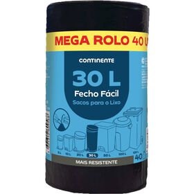 Sacos Lixo Fecho Fácil 30 lt