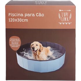 Piscina para C&atilde;o Azul 120 cm Lupi Linx
