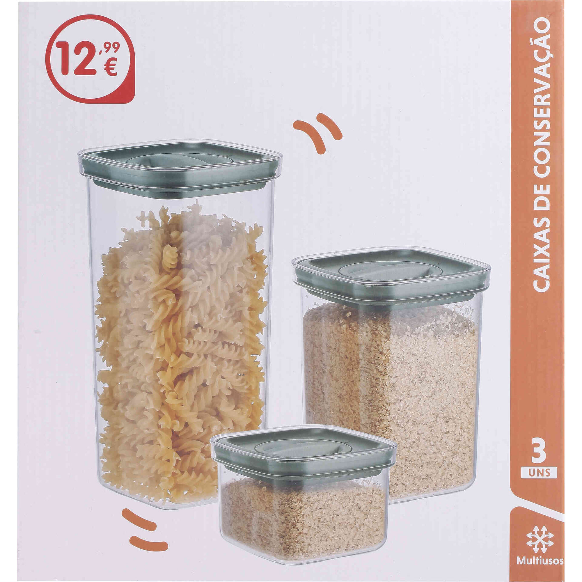 Conjunto 3 Caixas de Armazenamento Bazar&atilde;o