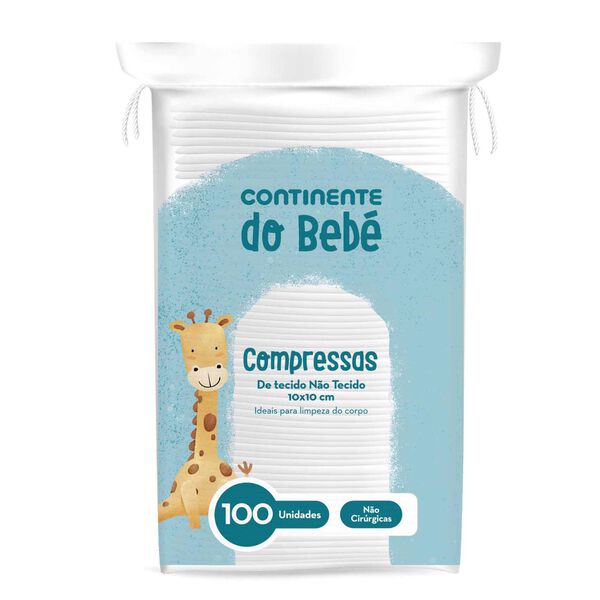 Compressas de Tecido Não Tecido 10 x 10 cm Continente do Bebé