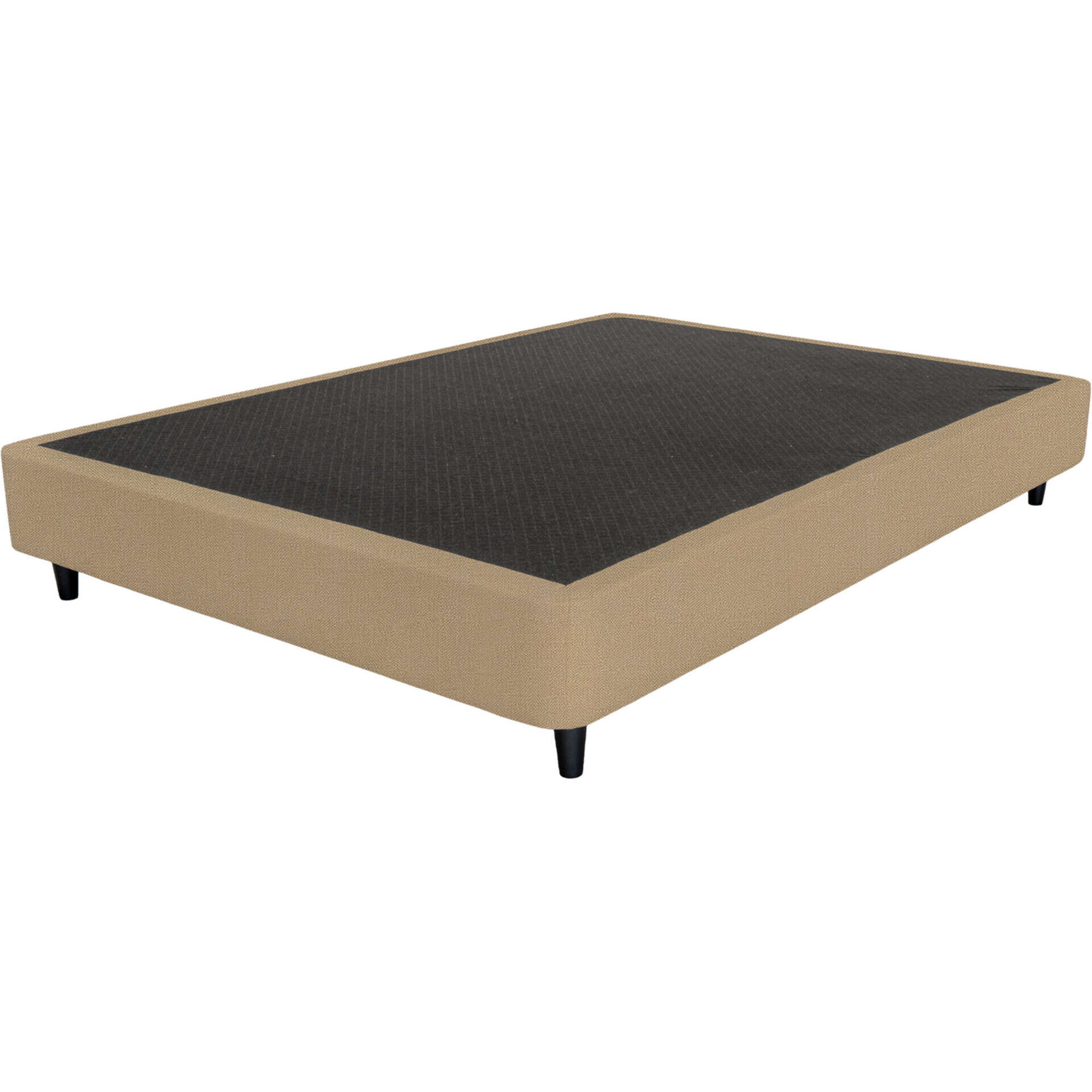 Sommier Nara Taupe P&eacute;s Retangulares Pretos Dreamura
