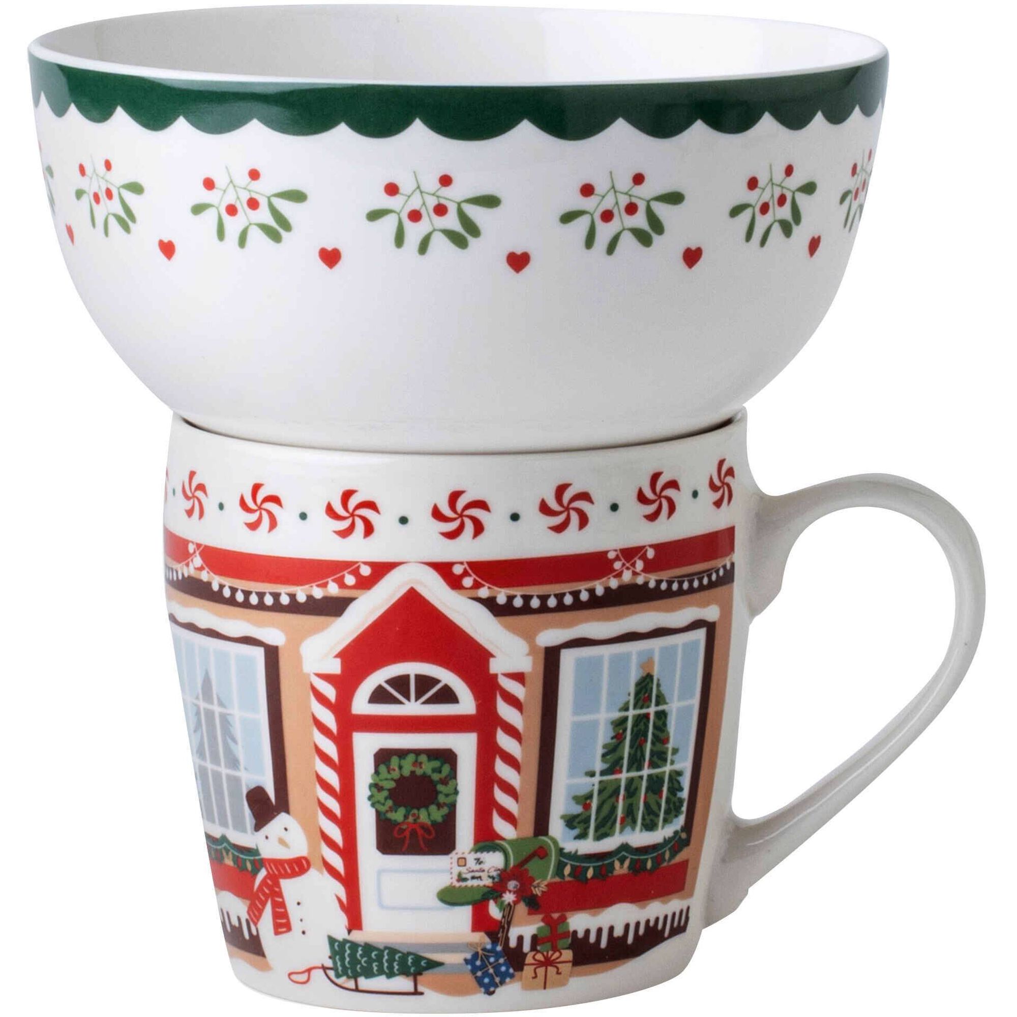 Conjunto Caneca e Ta&ccedil;a Casa de Gengibre Kasa