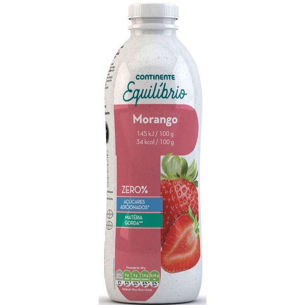 Iogurte Líquido Magro Morango Continente Equilíbrio
