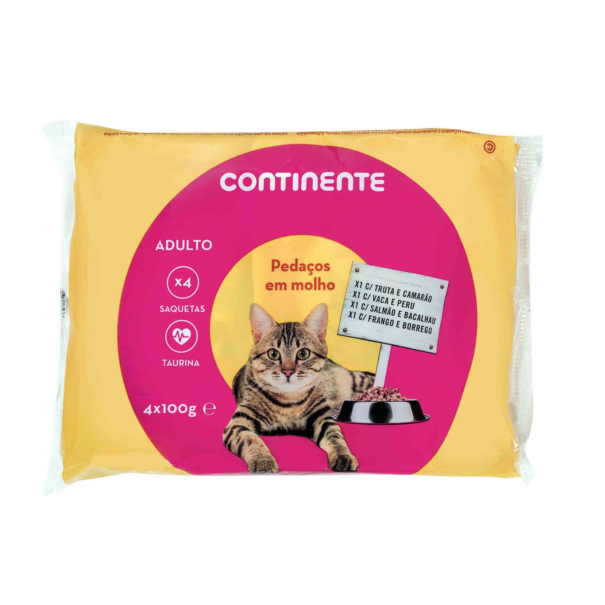 Comida Húmida para Gato Adulto Pedaços em Molho Saquetas