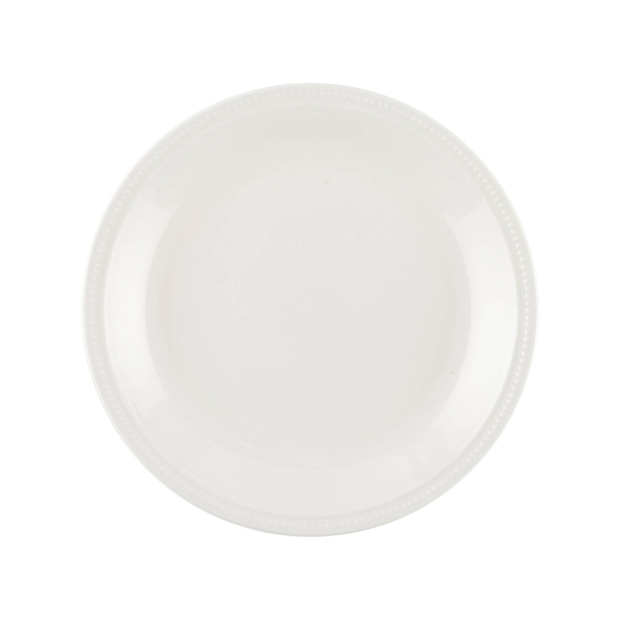 Prato Raso 27cm Picotado Branco
