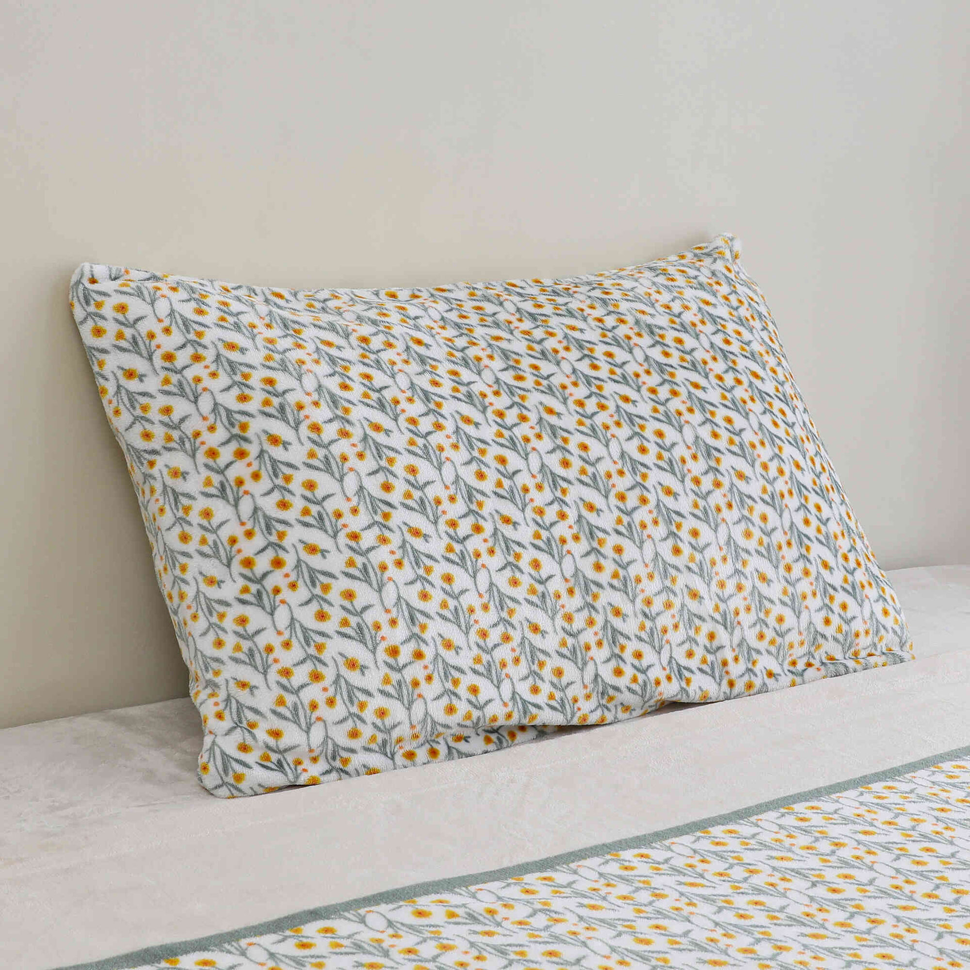 Conjunto Len&ccedil;&oacute;is T&eacute;rmicos 220G Flores Laranja Kasa