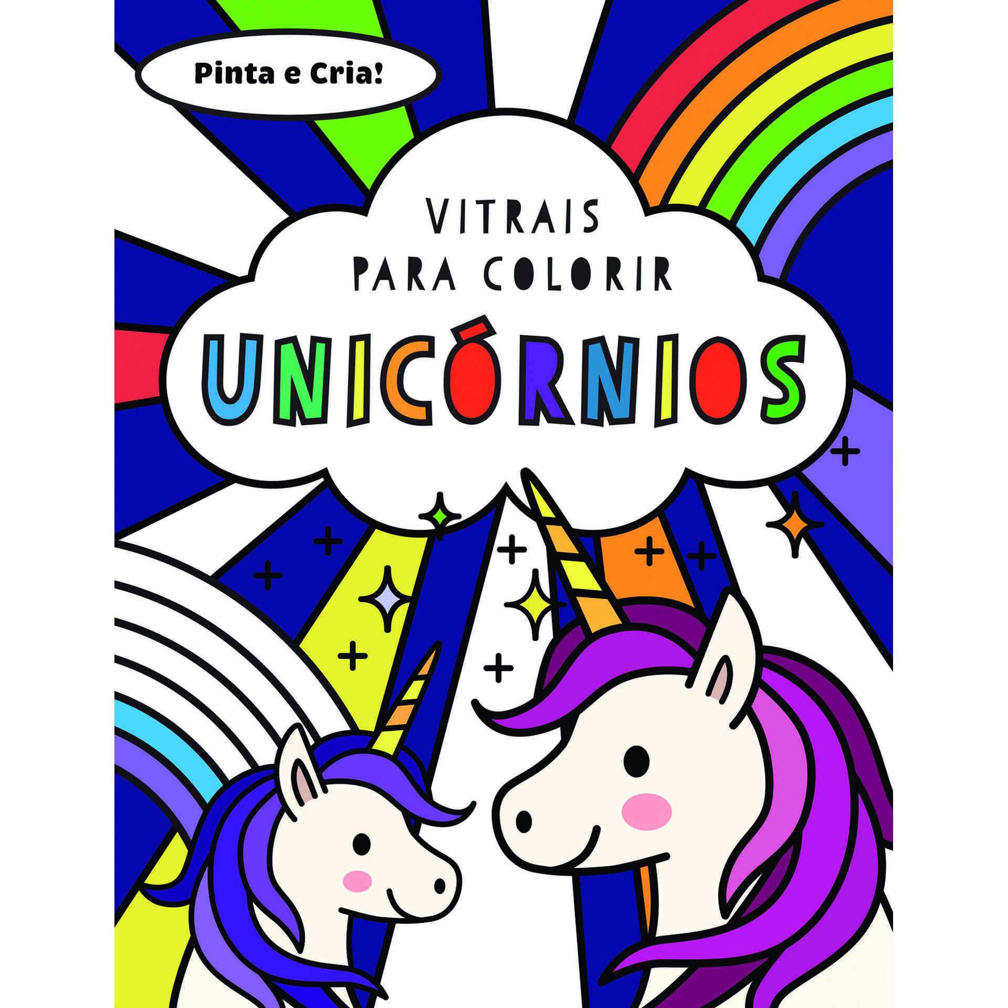 Vitrais para Colorir - Unicórnios