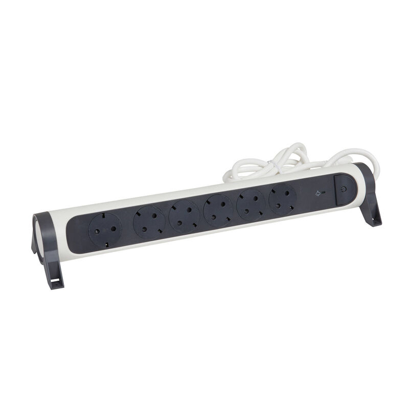 Bloco 6 Tomadas Rotativo com Interruptor 1,5mts Branco Legrand