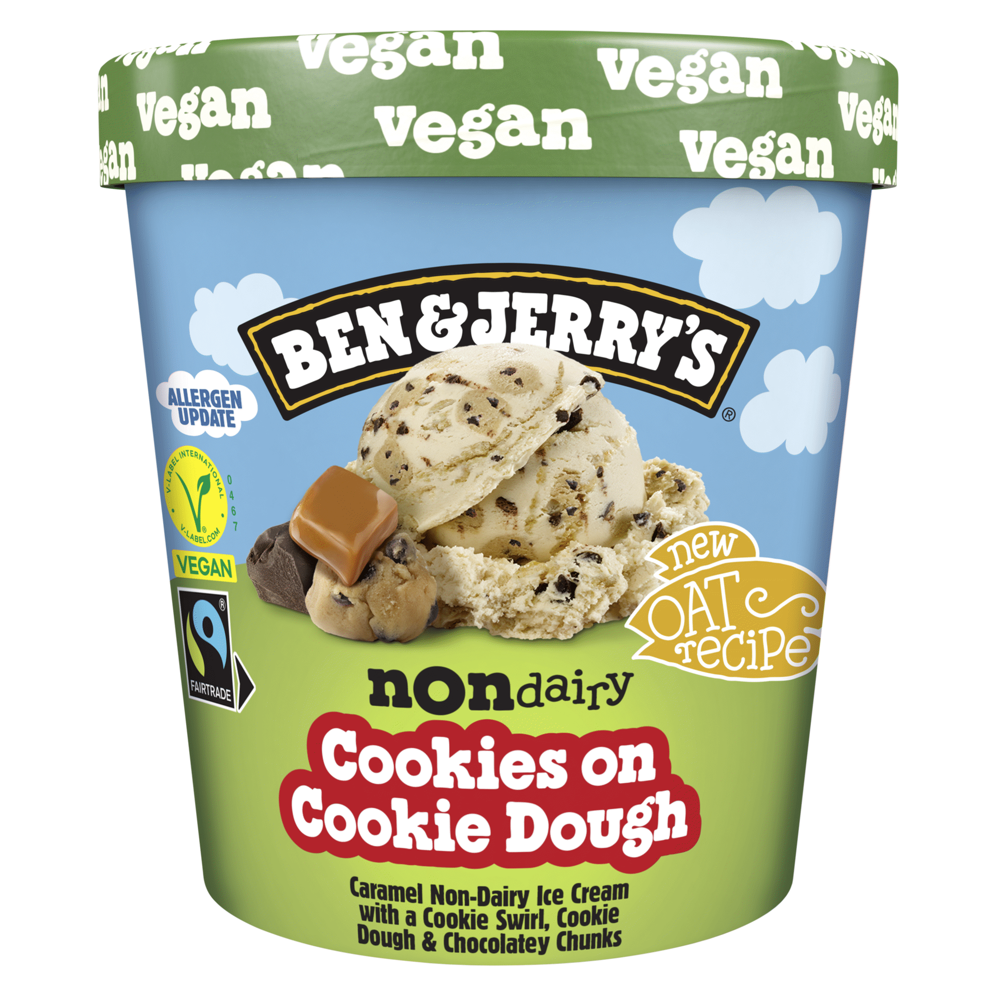 Gelado Cookies com Cookie Dough Vegan sem Lactose Gelado Cookies com Cookie Dough Vegan sem Lactose