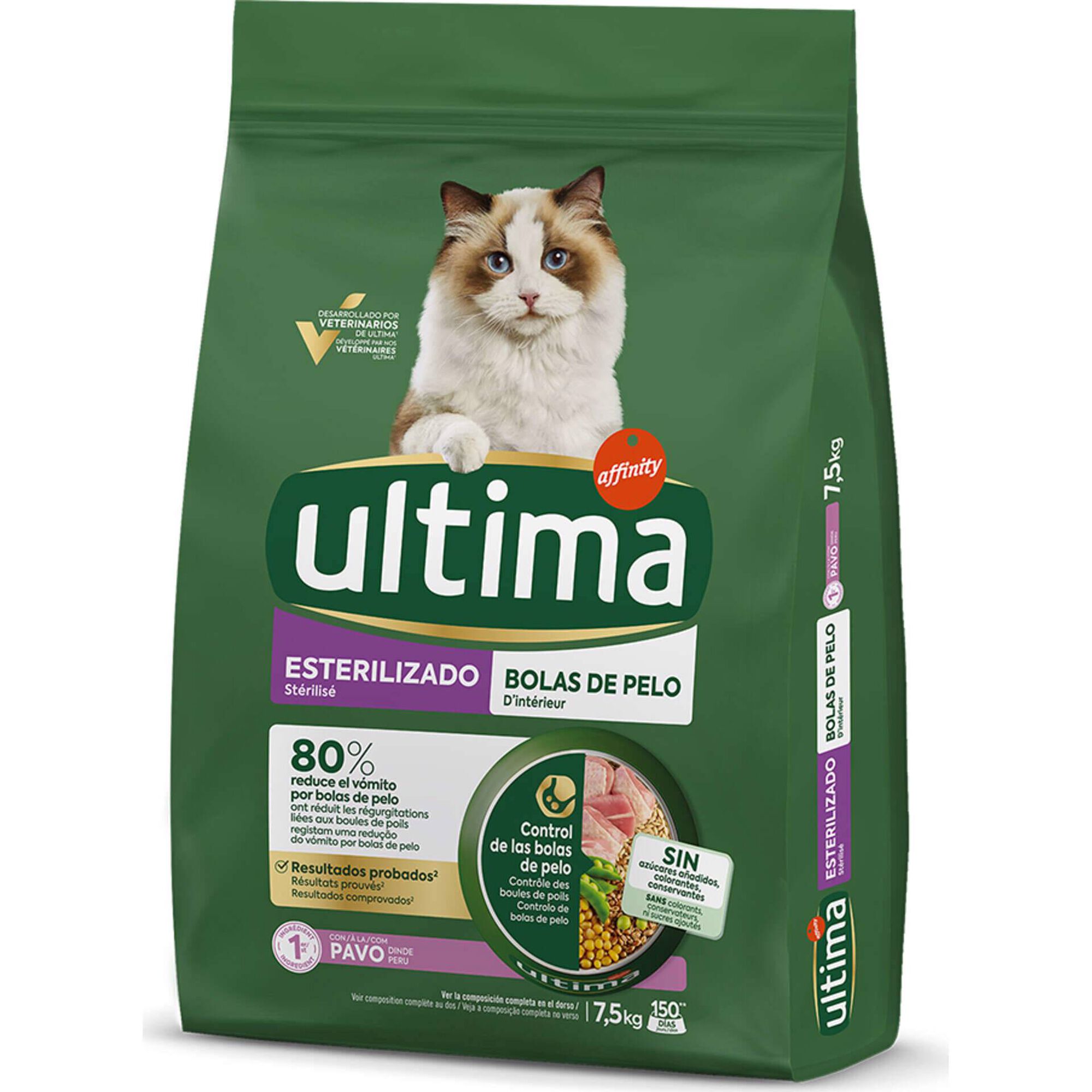 Ra&ccedil;&atilde;o para Gato Adulto Esterilizado Bolas de Pelo Affinity Ultima