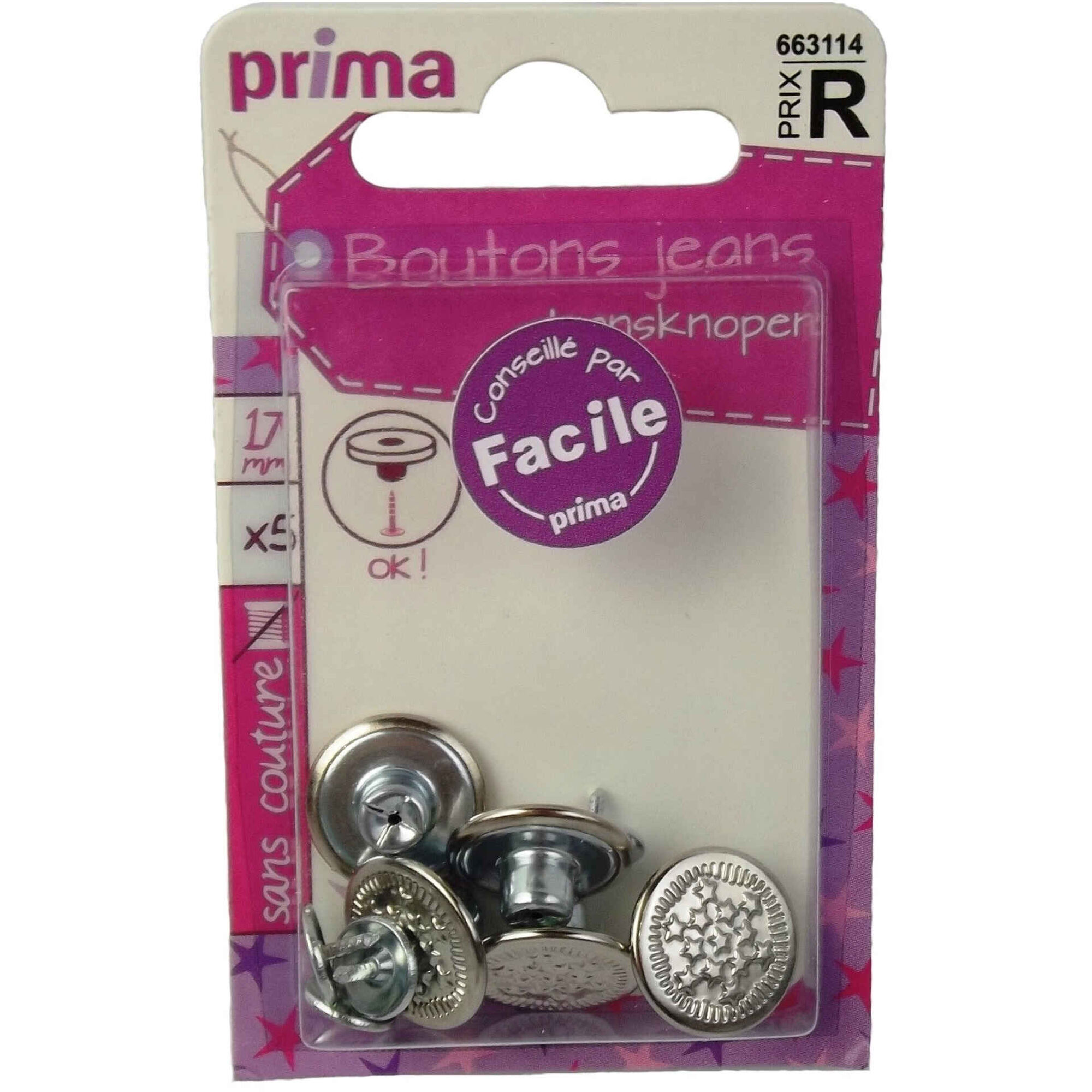 Botões Pressão para Ganga 17mm Prateados