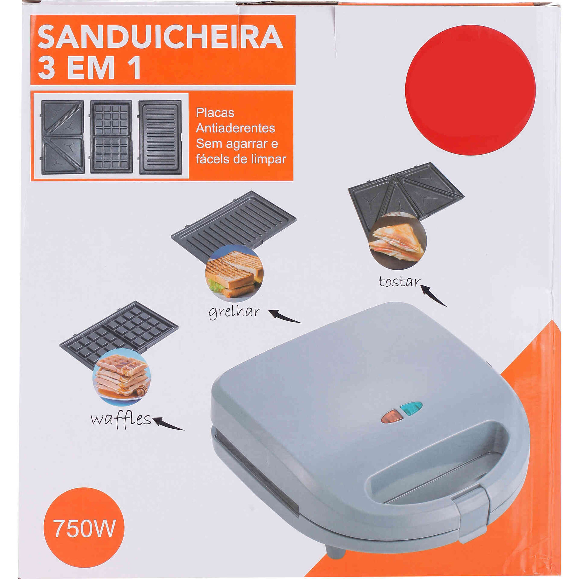 Sandwicheira 3 em 1 750W Volcanic Bazar&atilde;o