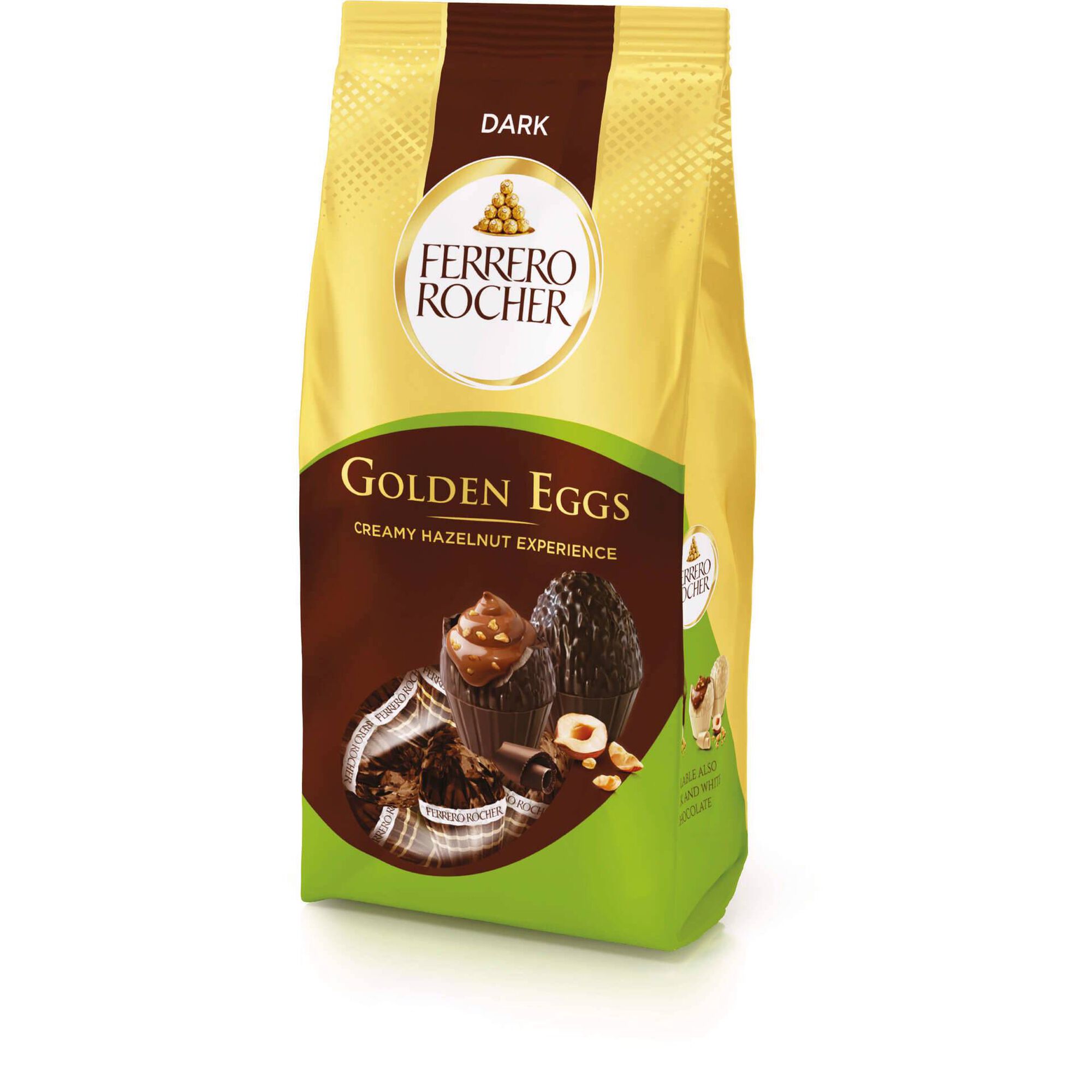 Ovinhos de Chocolate Negro com Recheio de Creme e Avelã Golden Ovinhos de Chocolate Negro com Recheio de Creme e Avelã Golden