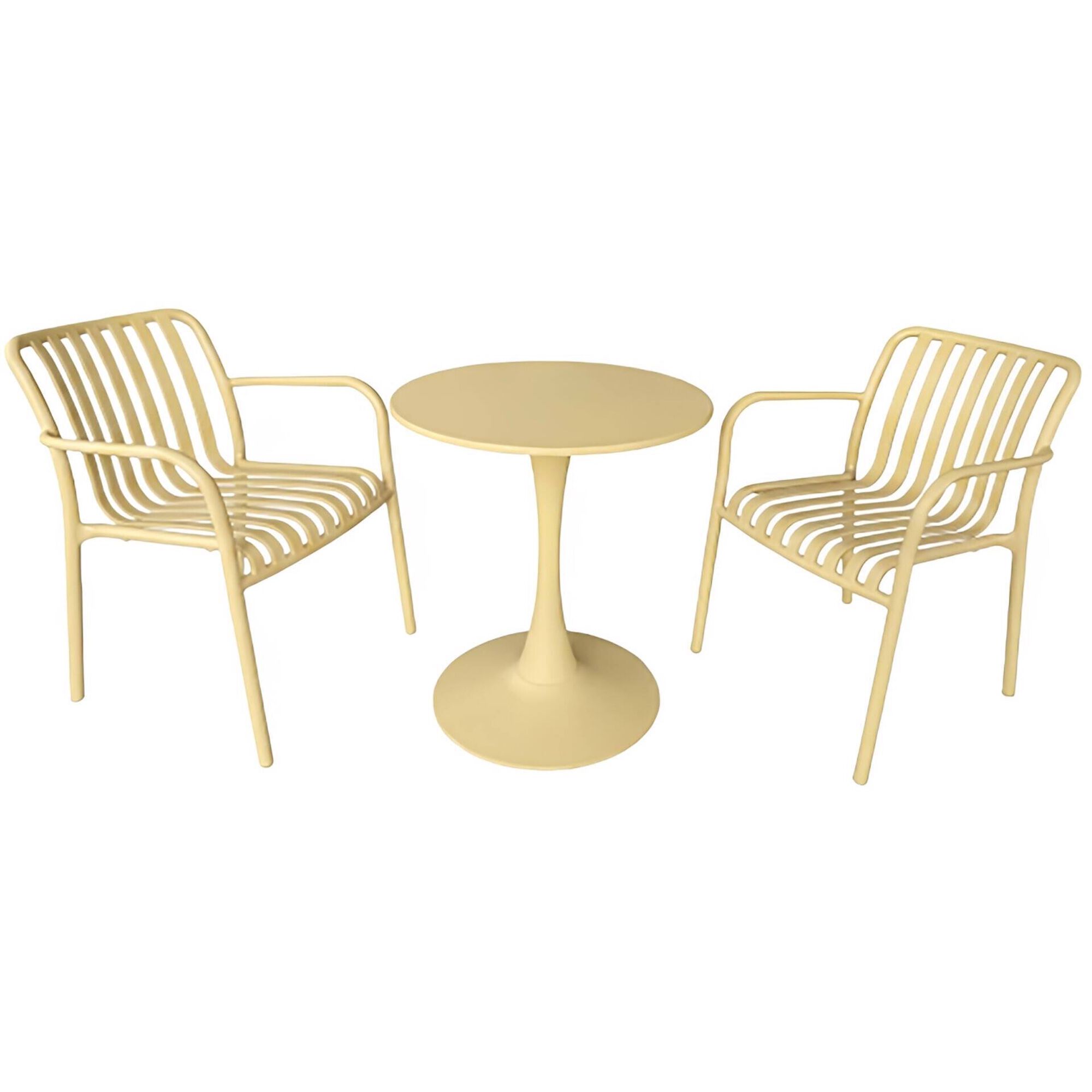 Conjunto de Refei&ccedil;&atilde;o Mesa e 2 Cadeiras Amarelo Kasa